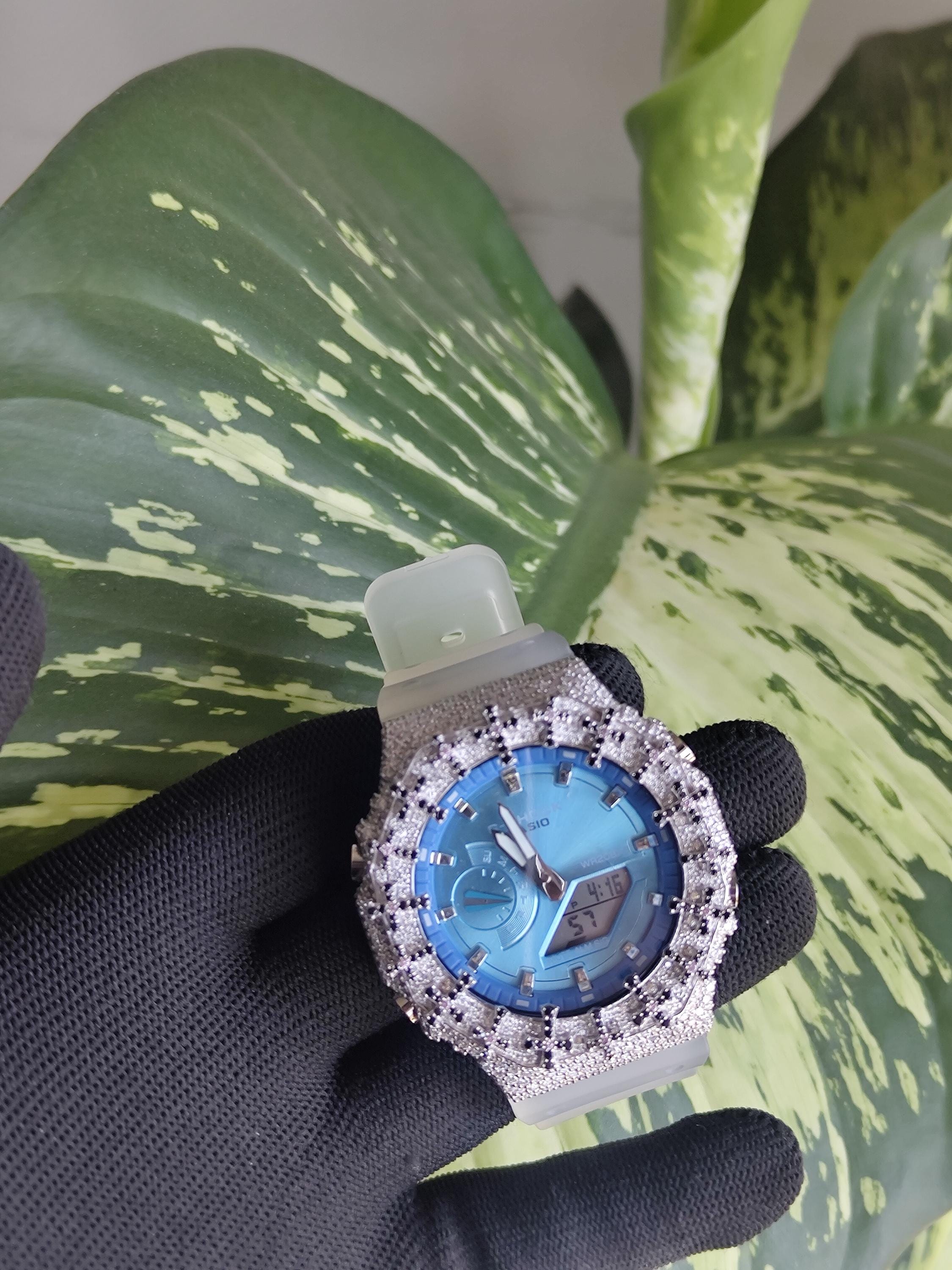 Custom Iced Out Watch: VVS Moissanite Cross Pattern Design by silvoura