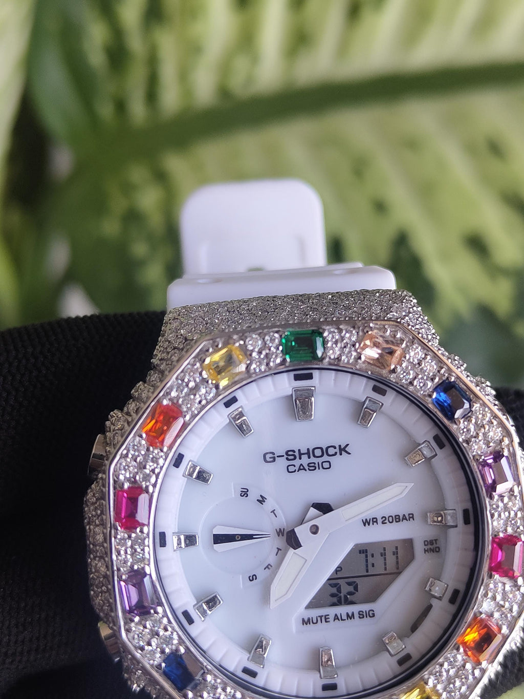 Custom Iced Out Watch: VVS Moissanite, Rainbow Dial by Silvoura