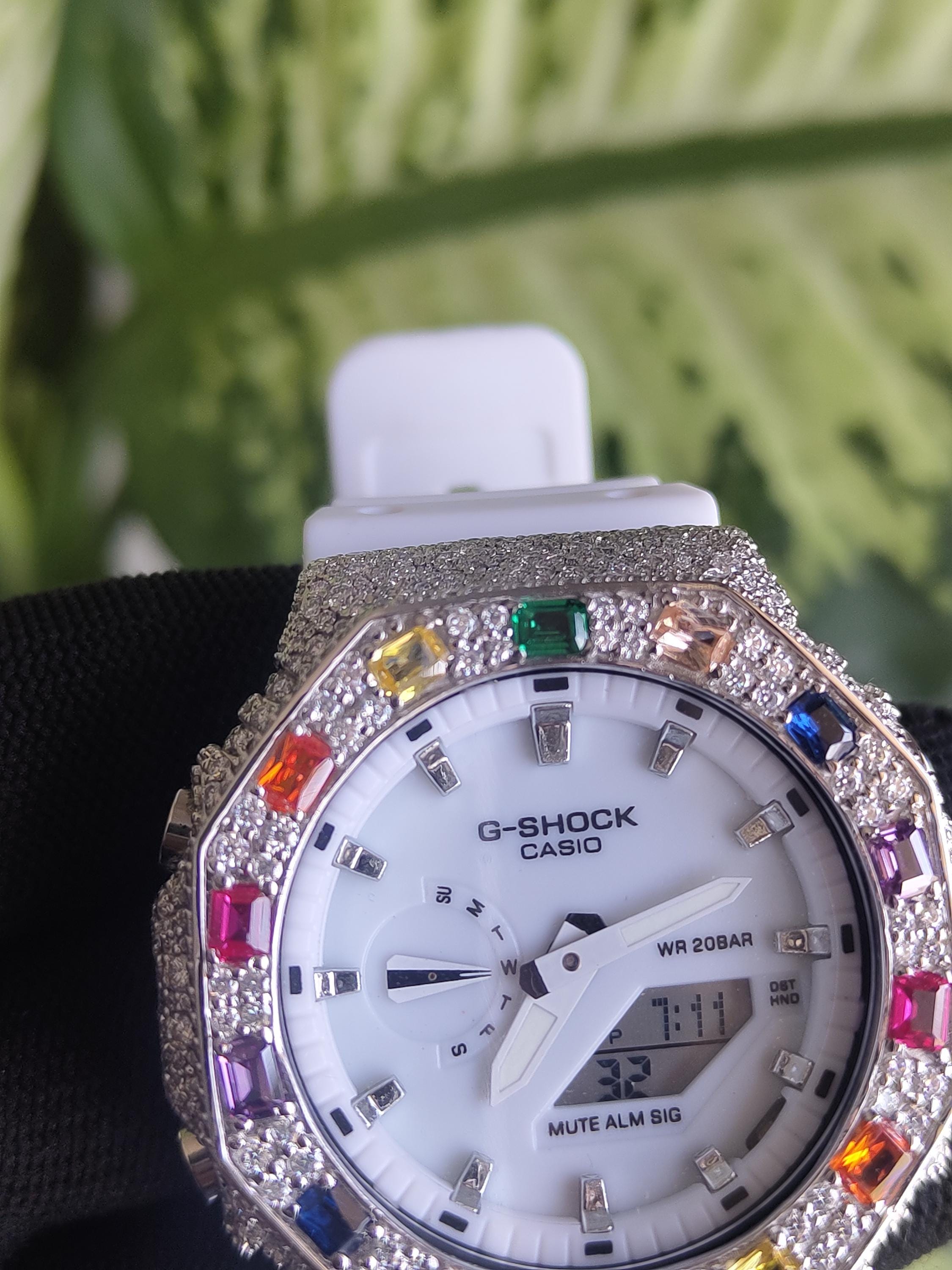 Custom Iced Out Watch: VVS Moissanite, Rainbow Dial by Silvoura