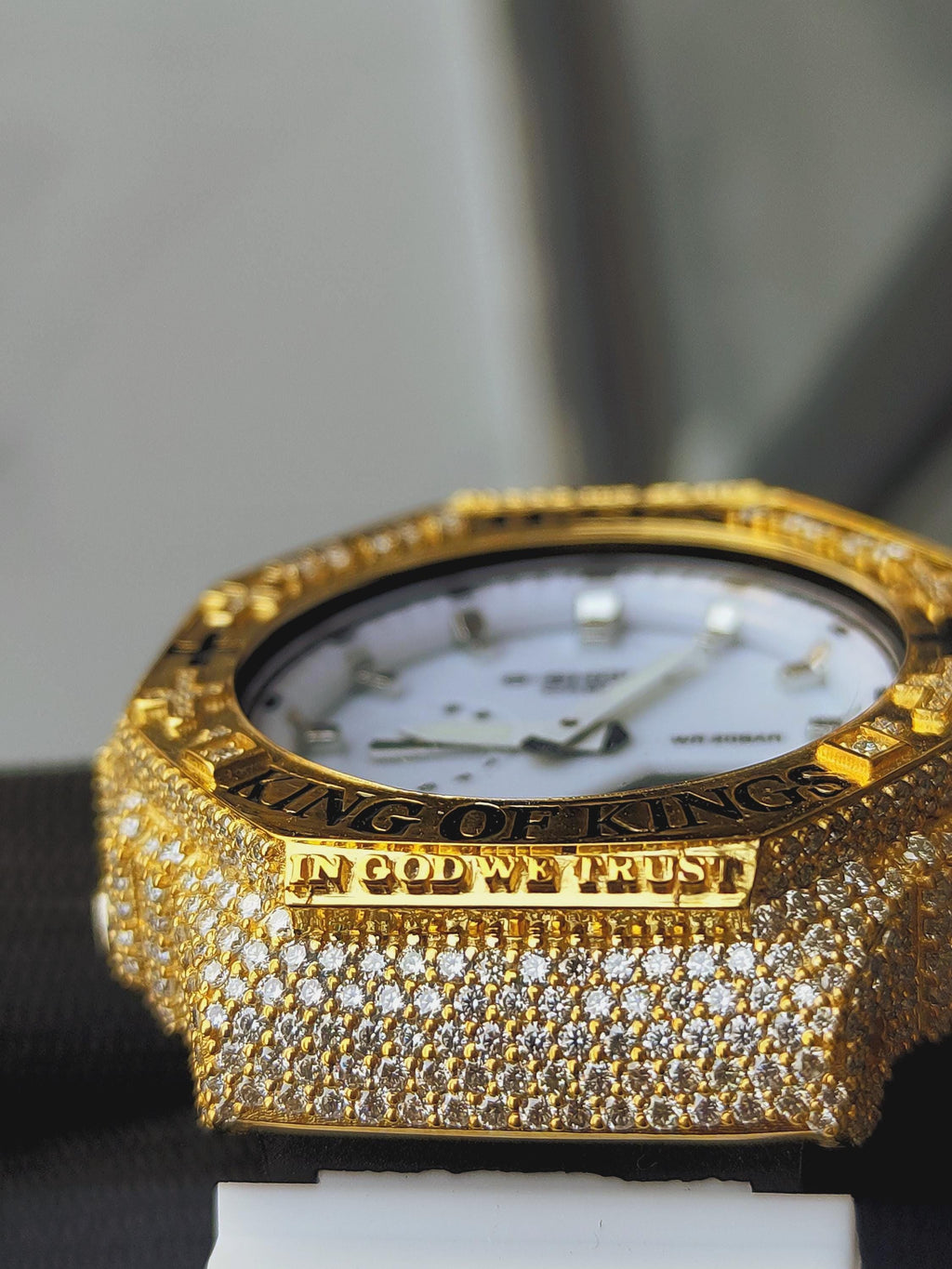 Custom Iced Out Watch: Jesus King of Kings name Luxury Watch Design by silvoura