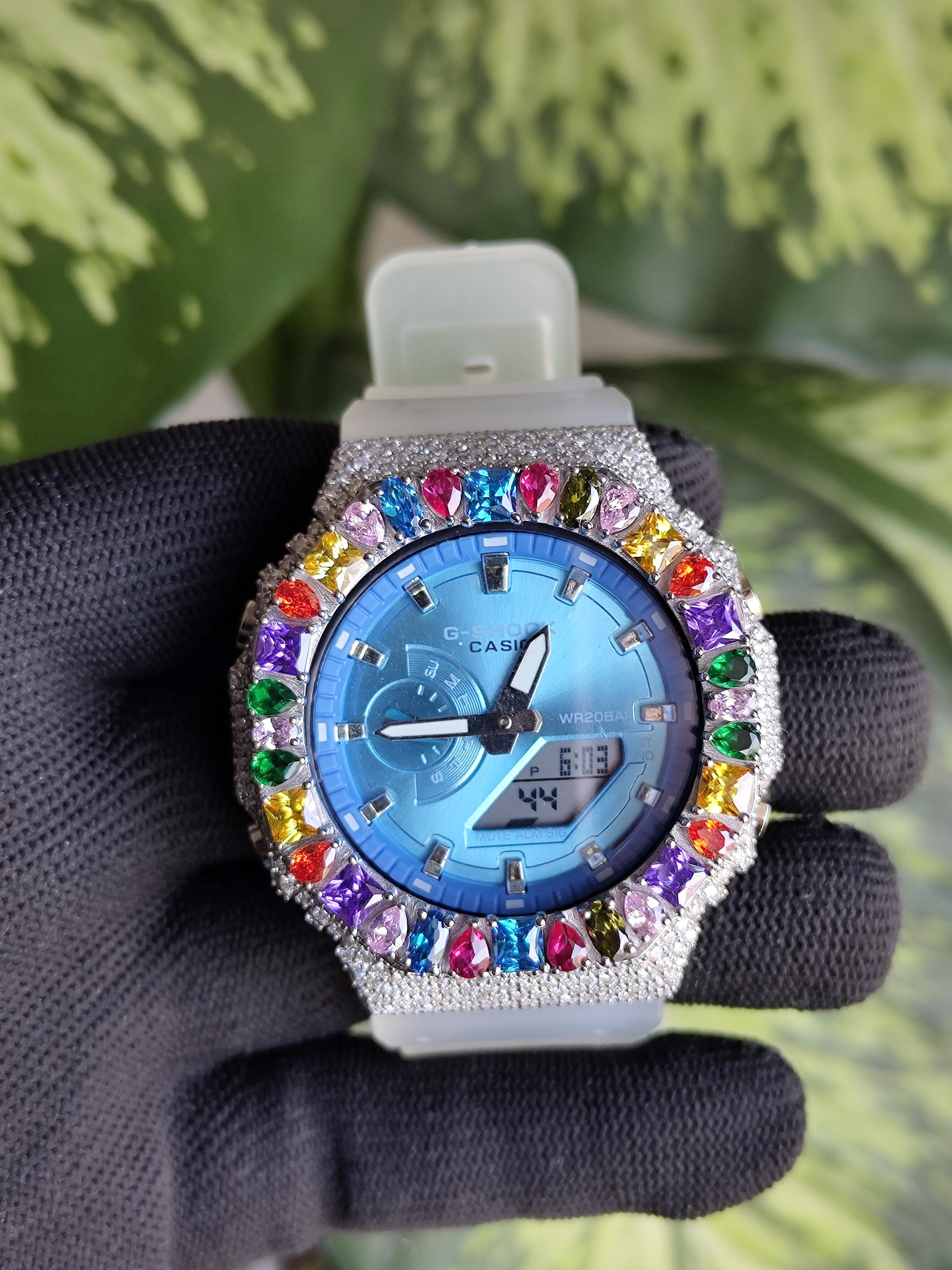 Custom Iced Out Watch: Multicolor Gemstone Luxury Watch Design by silvoura