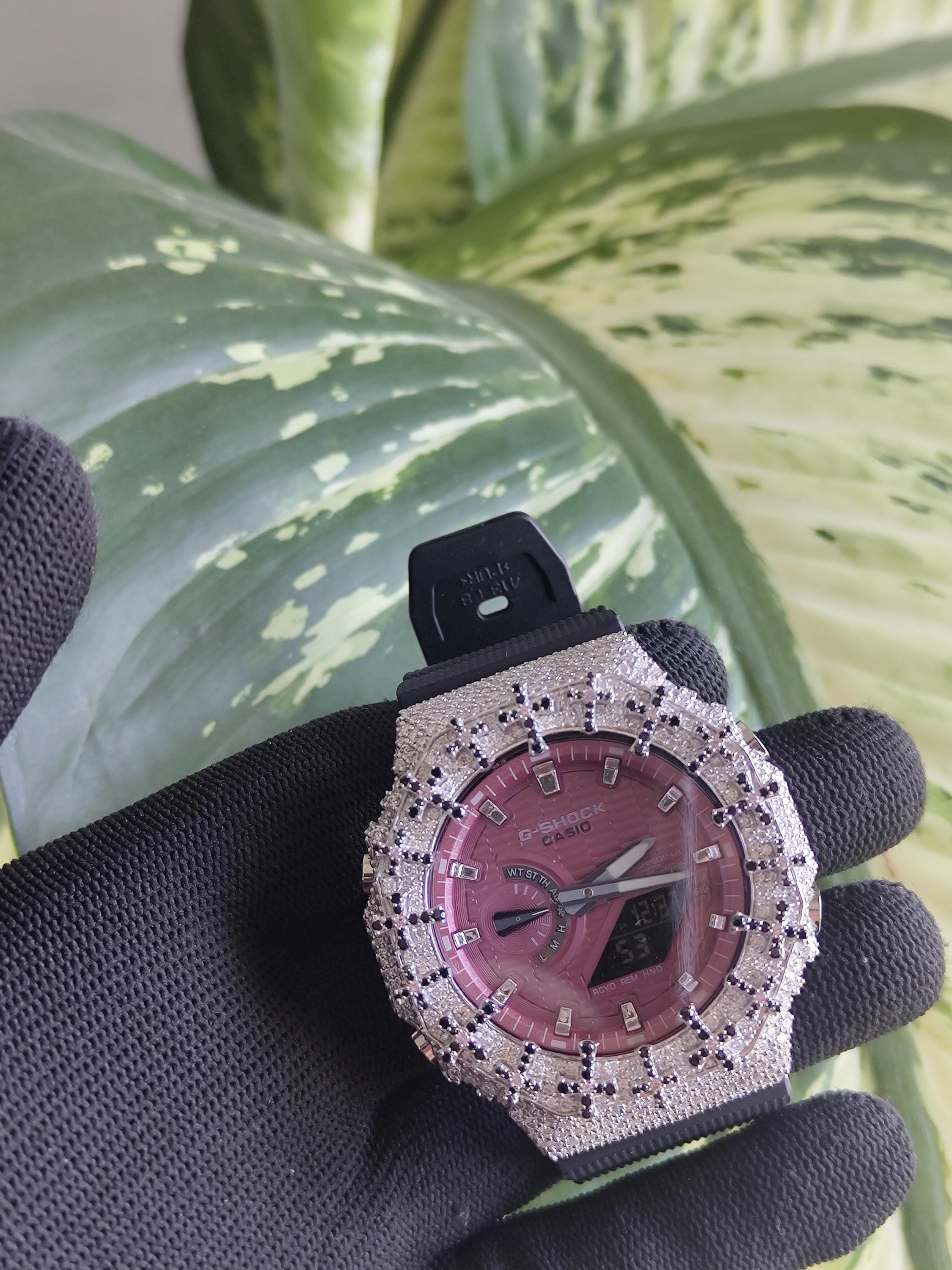 Custom Iced Out Watch: VVS Moissanite Cross Pattern Design by silvoura