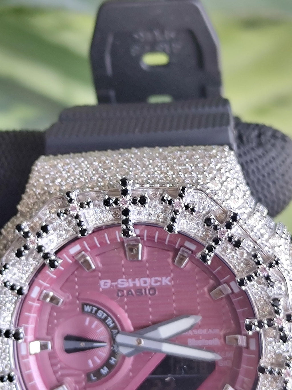 Custom Iced Out Watch: VVS Moissanite Cross Pattern Design by silvoura
