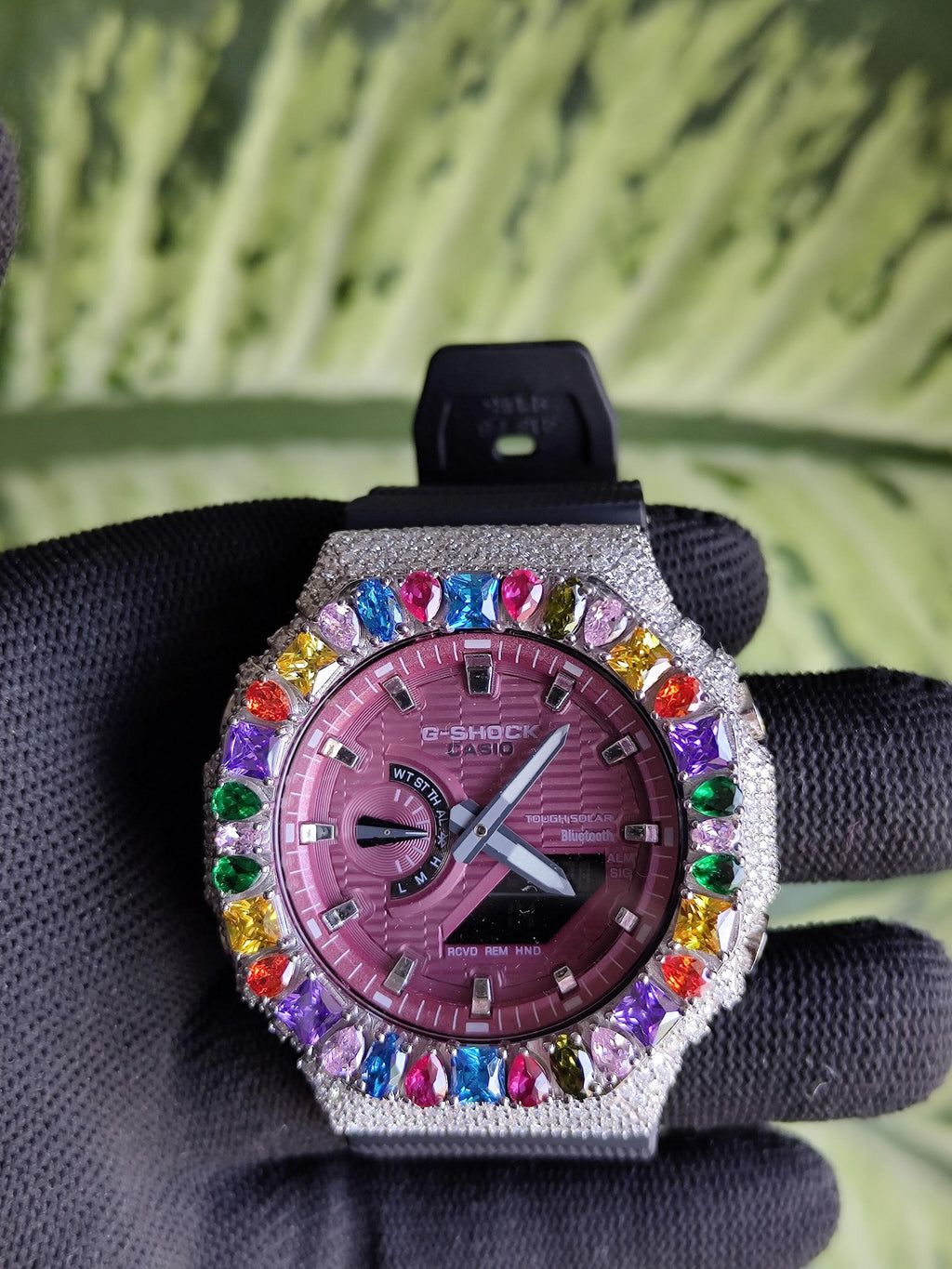 Custom Iced Out Watch: Multicolor Gemstone Luxury Watch Design by silvoura