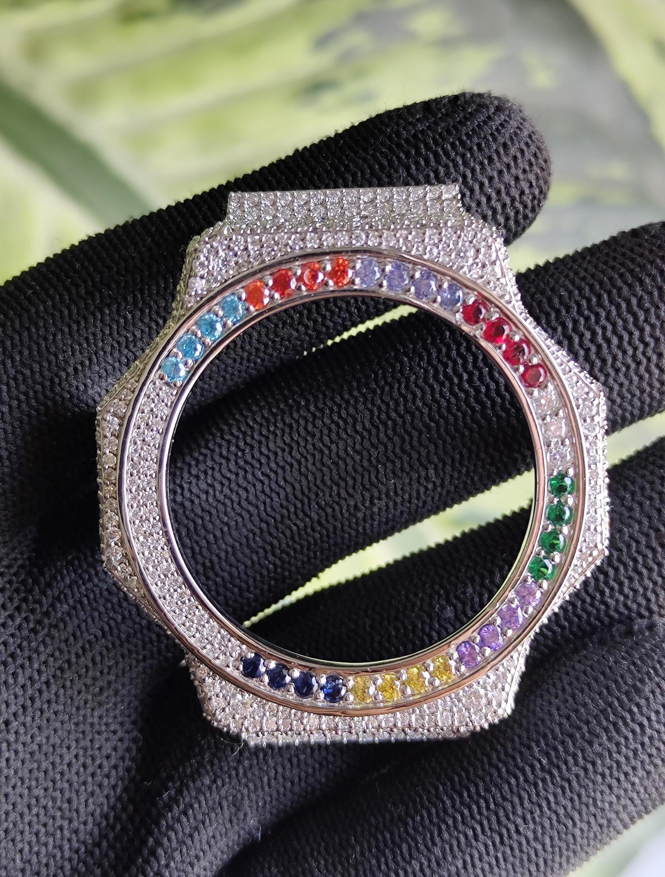 Custom Iced Out  G Shock GA2100 : VVS Moissanite, RAINBOW bezel by Silvoura