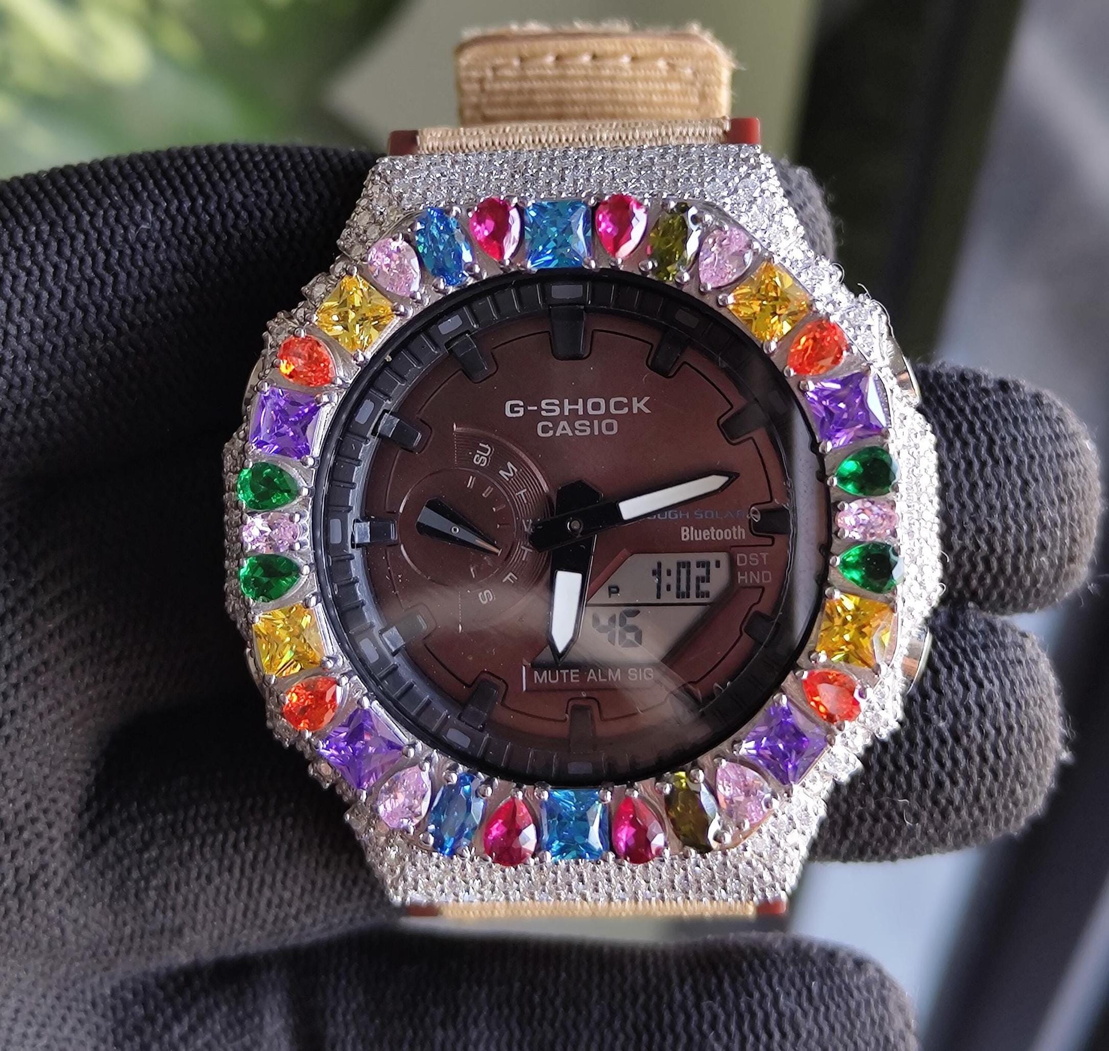 Custom Iced Out Watch: Multicolor Gemstone Luxury Watch Design by silvoura