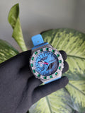 Custom Iced Out Watch: VVS Moissanite, GREEN Dial by Silvoura