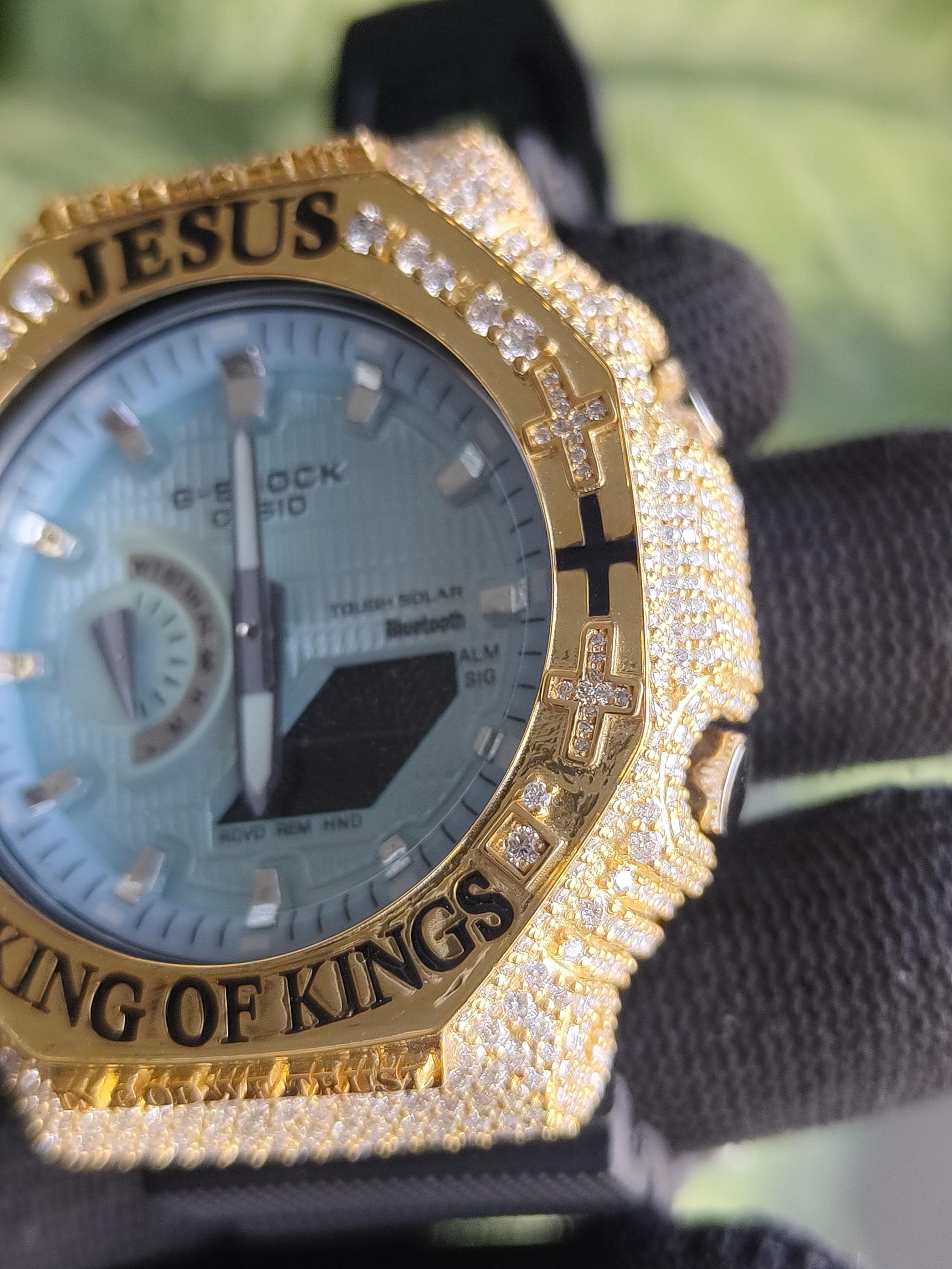 Custom Iced Out Watch: Jesus King of Kings name Luxury Watch Design by silvoura