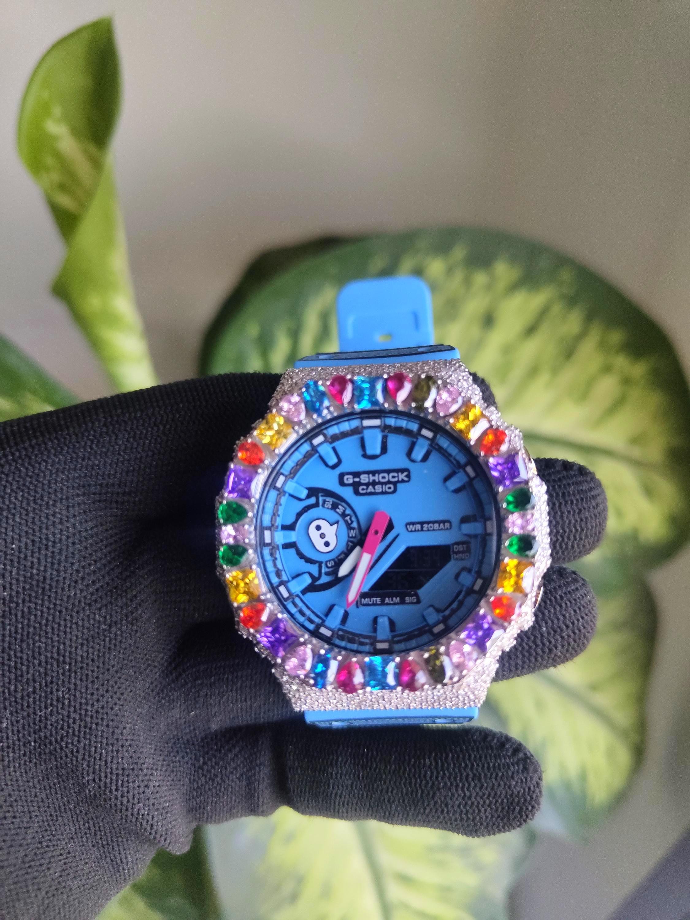 Custom Iced Out Watch: Multicolor Gemstone Luxury Watch Design by silvoura