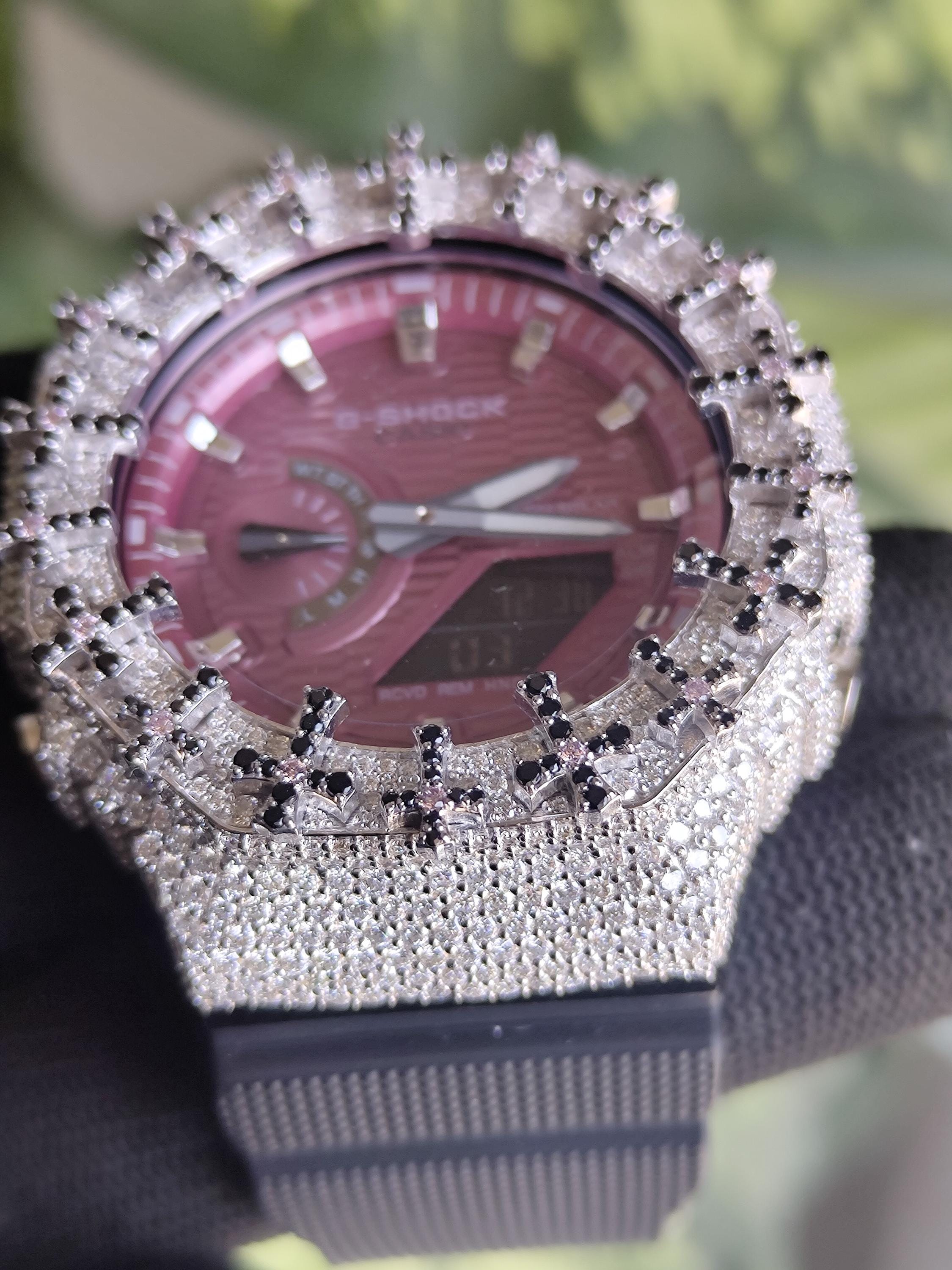 Custom Iced Out Watch: VVS Moissanite Cross Pattern Design by silvoura