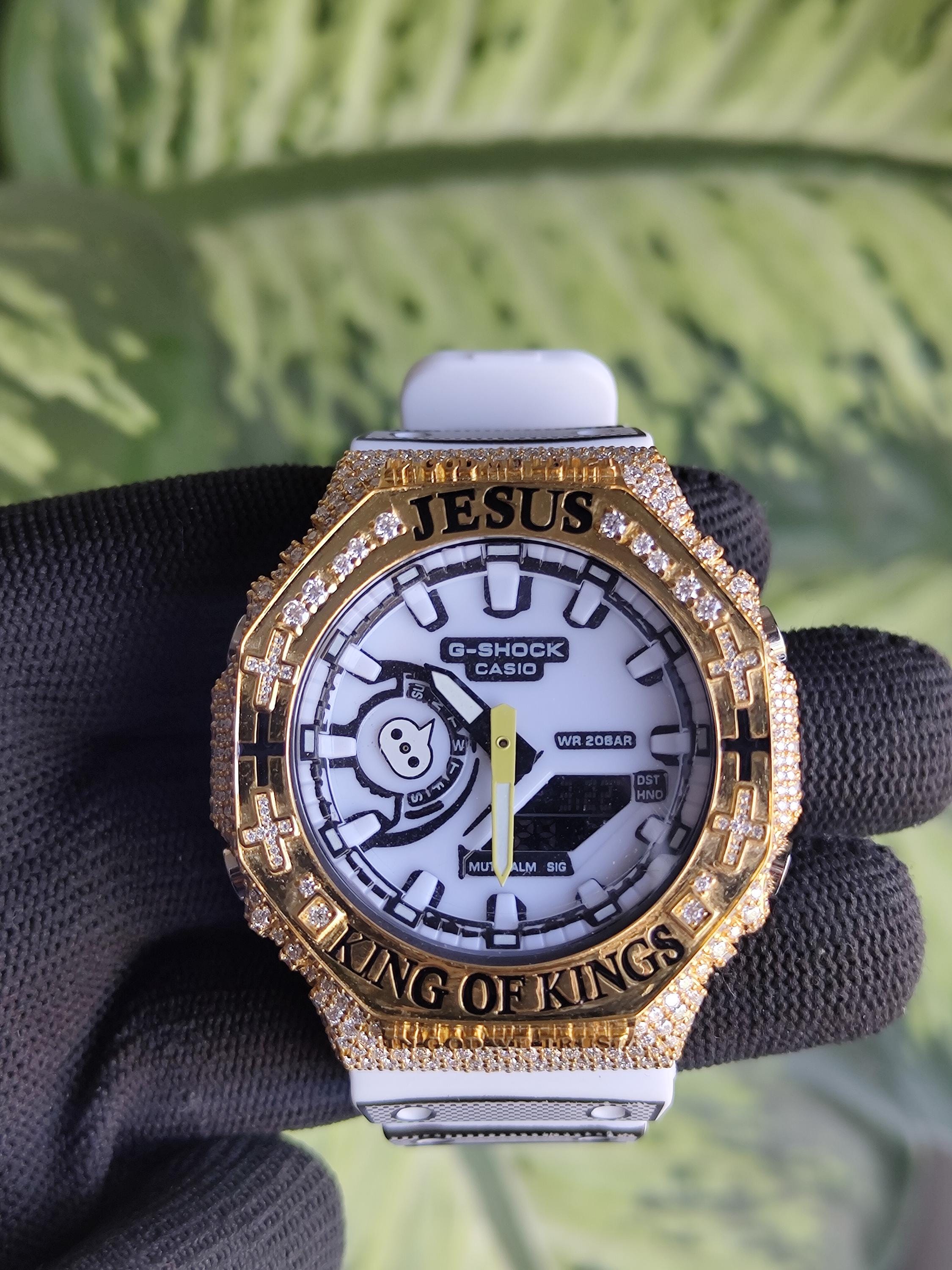 Custom Iced Out Watch: Jesus King of Kings name Luxury Watch Design by silvoura