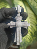Iced Out Cross Moissanite Pendant : Sterling Silver Hip Hop cross