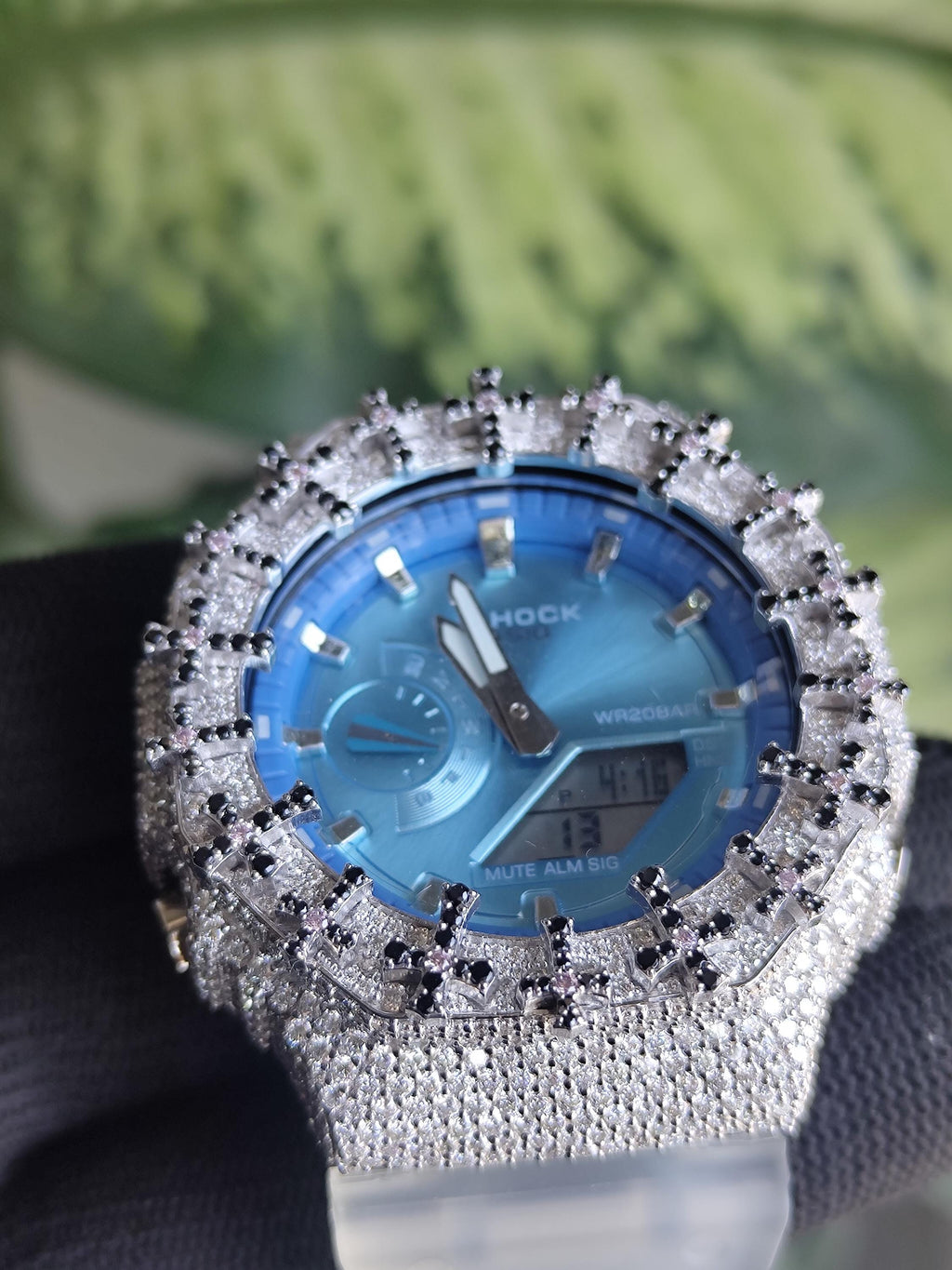 Custom Iced Out Watch: VVS Moissanite Cross Pattern Design by silvoura