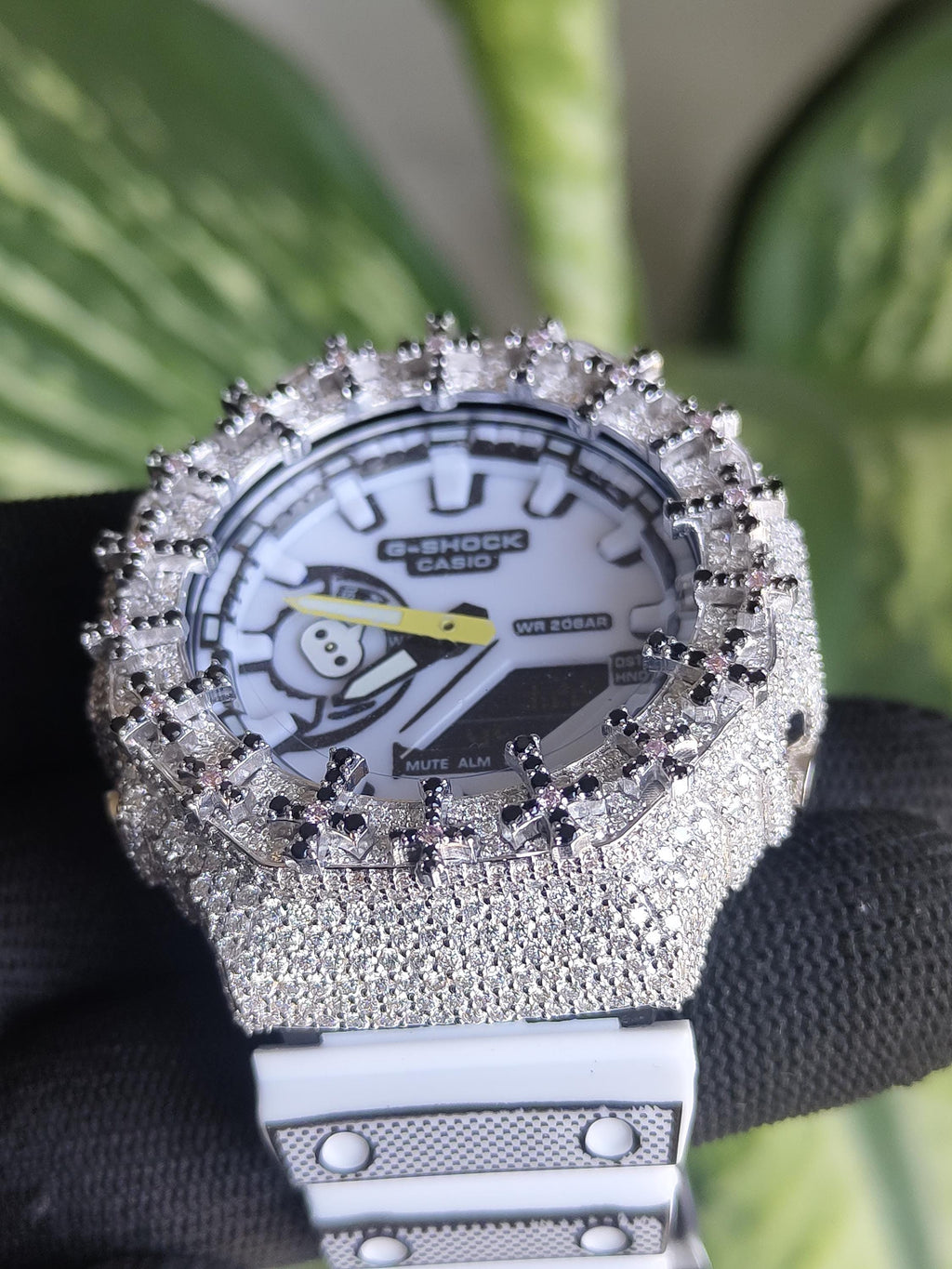 Custom Iced Out Watch: VVS Moissanite Cross Pattern Design by silvoura