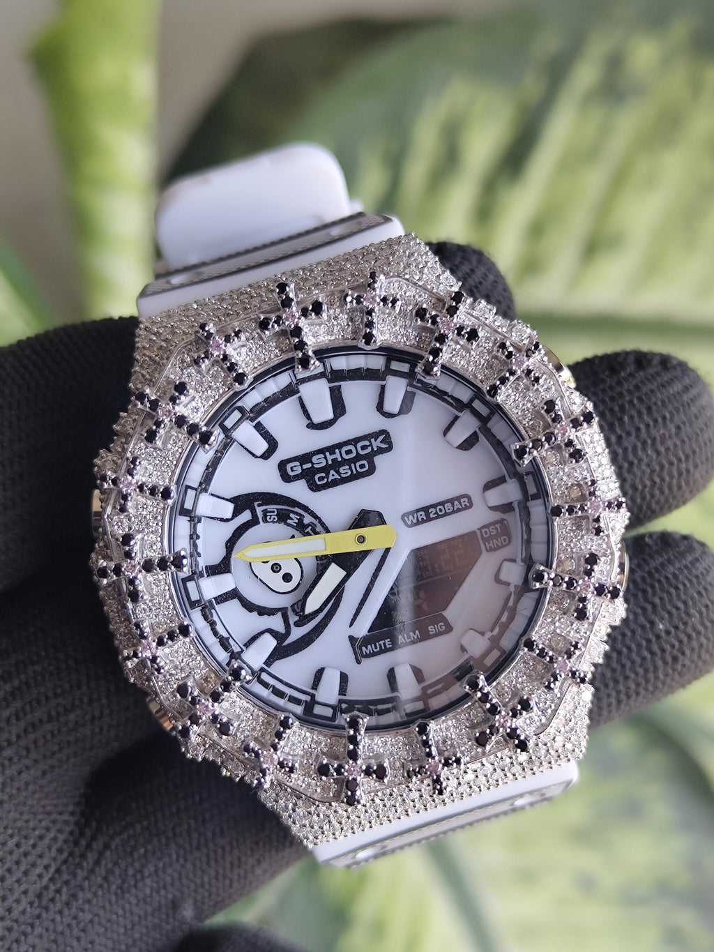 Custom Iced Out Watch: VVS Moissanite Cross Pattern Design by silvoura