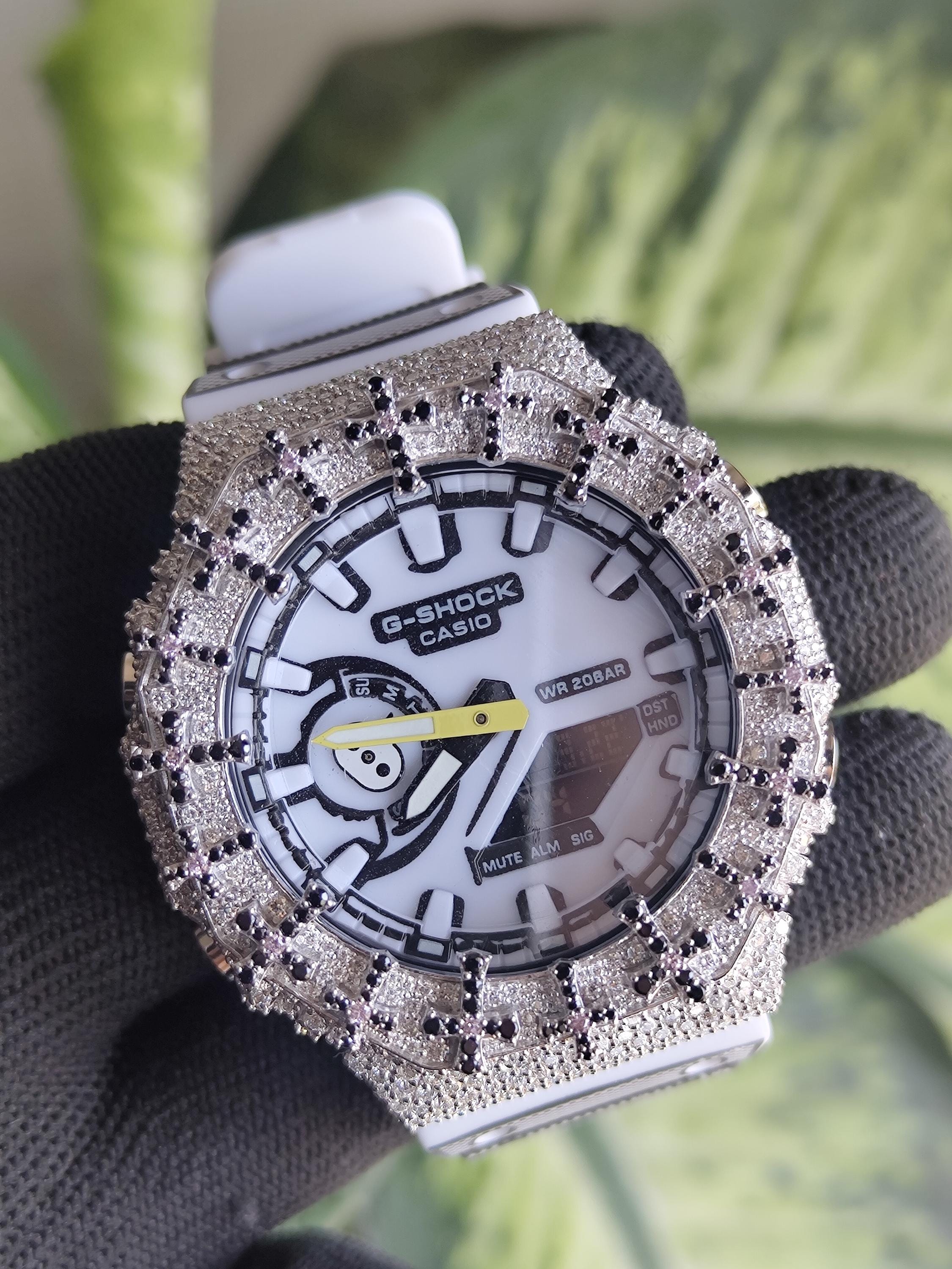 Custom Iced Out Watch: VVS Moissanite Cross Pattern Design by silvoura