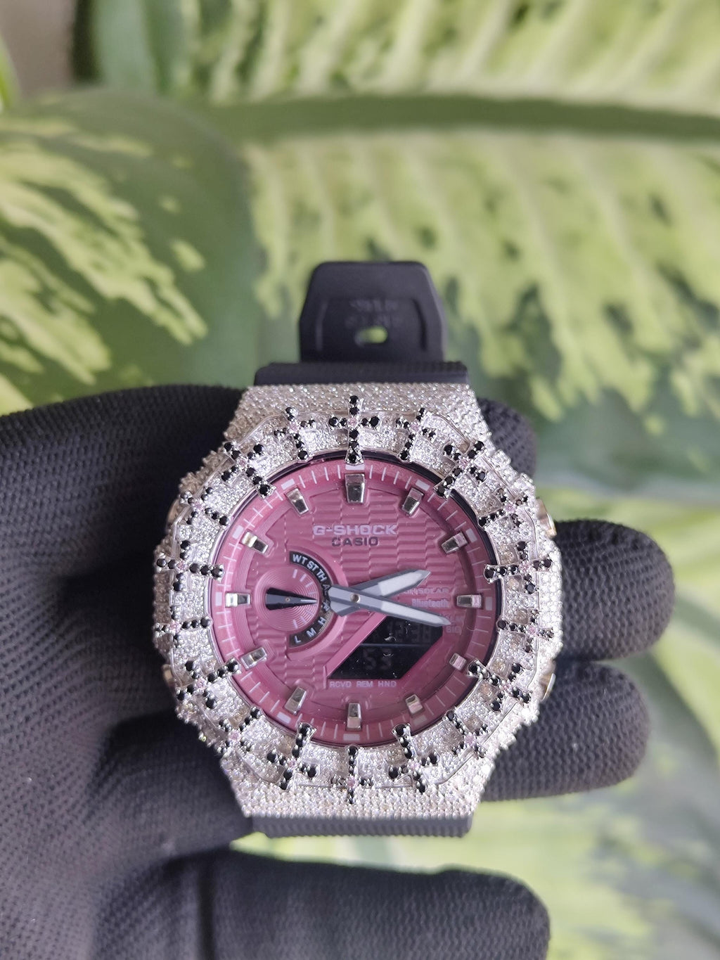 Custom Iced Out Watch: VVS Moissanite Cross Pattern Design by silvoura