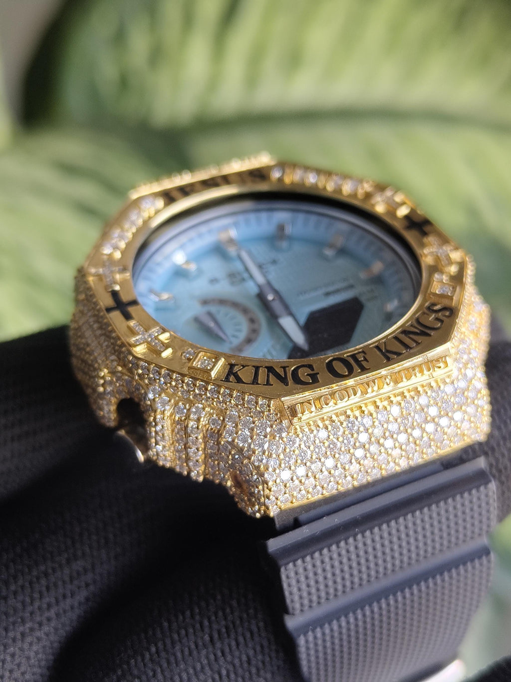 Custom Iced Out Watch: Jesus King of Kings name Luxury Watch Design by silvoura
