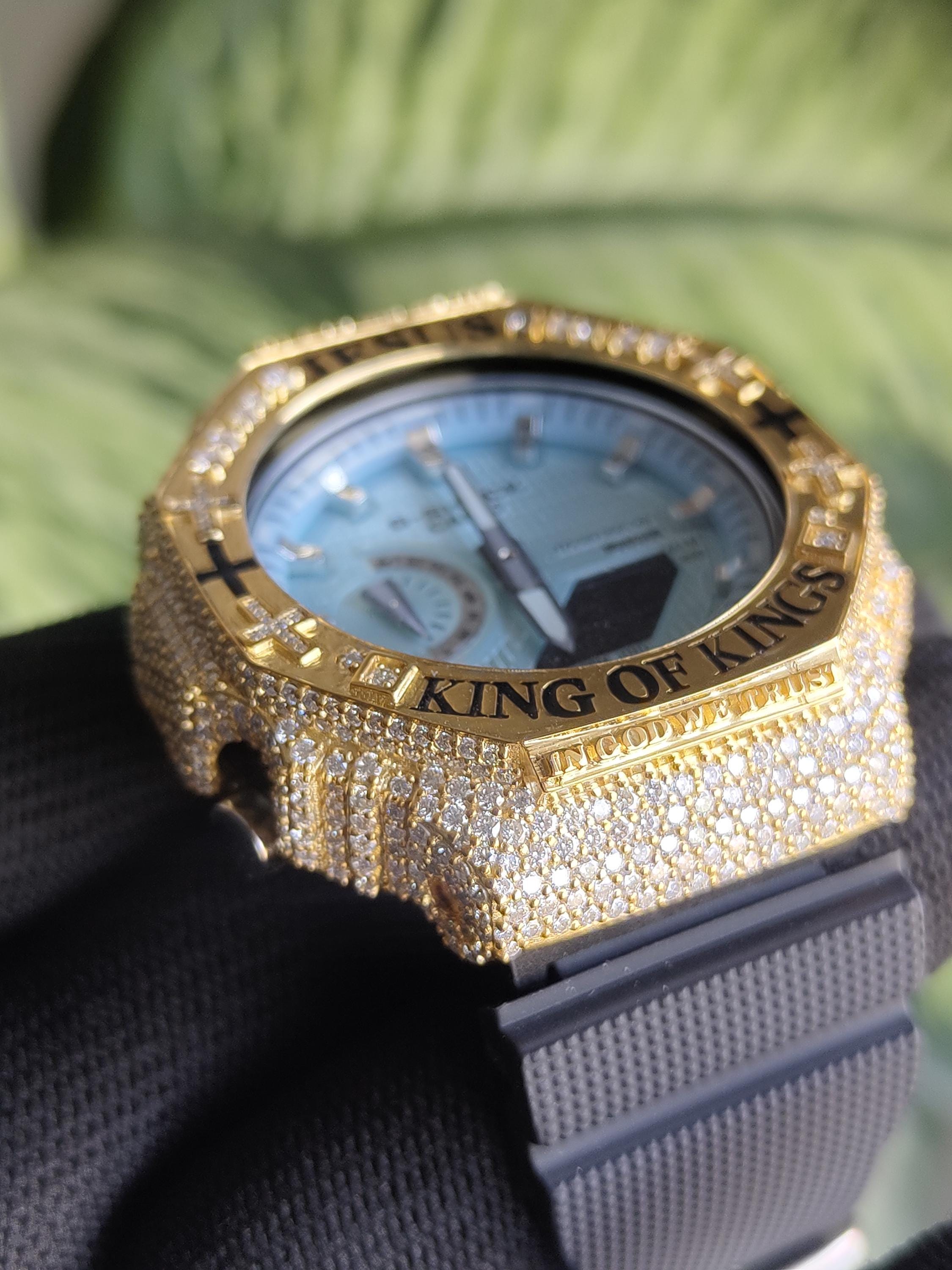 Custom Iced Out Watch: Jesus King of Kings name Luxury Watch Design by silvoura