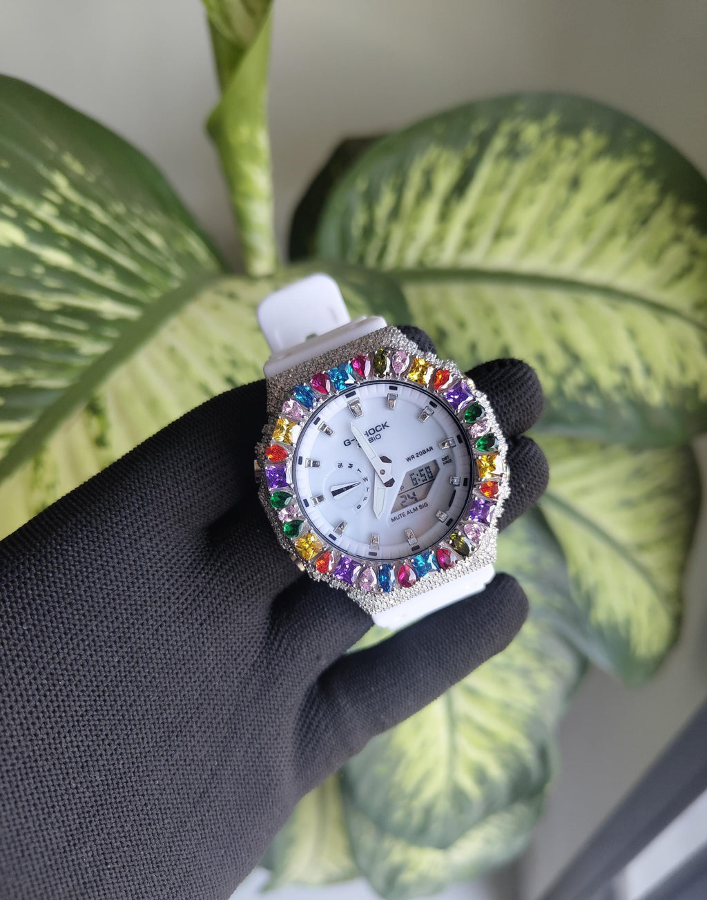 Custom Iced Out Watch: Multicolor Gemstone Luxury Watch Design by silvoura