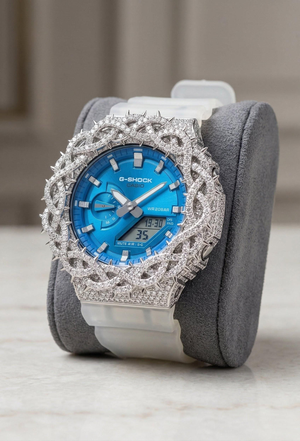 Custom thorn Watch: VVS Moissanite full iced out Thorn Design by silvoura