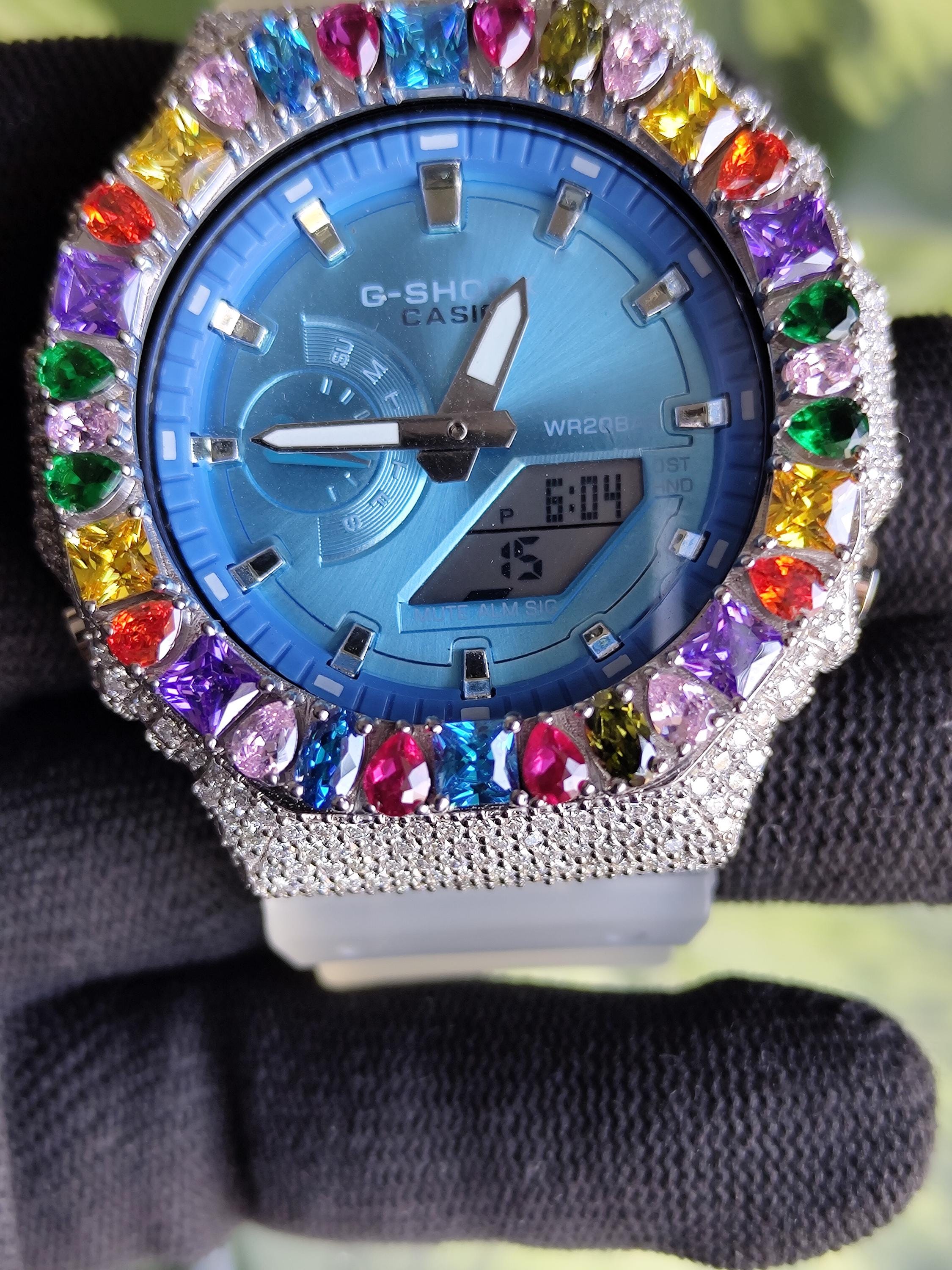 Custom Iced Out Watch: Multicolor Gemstone Luxury Watch Design by silvoura
