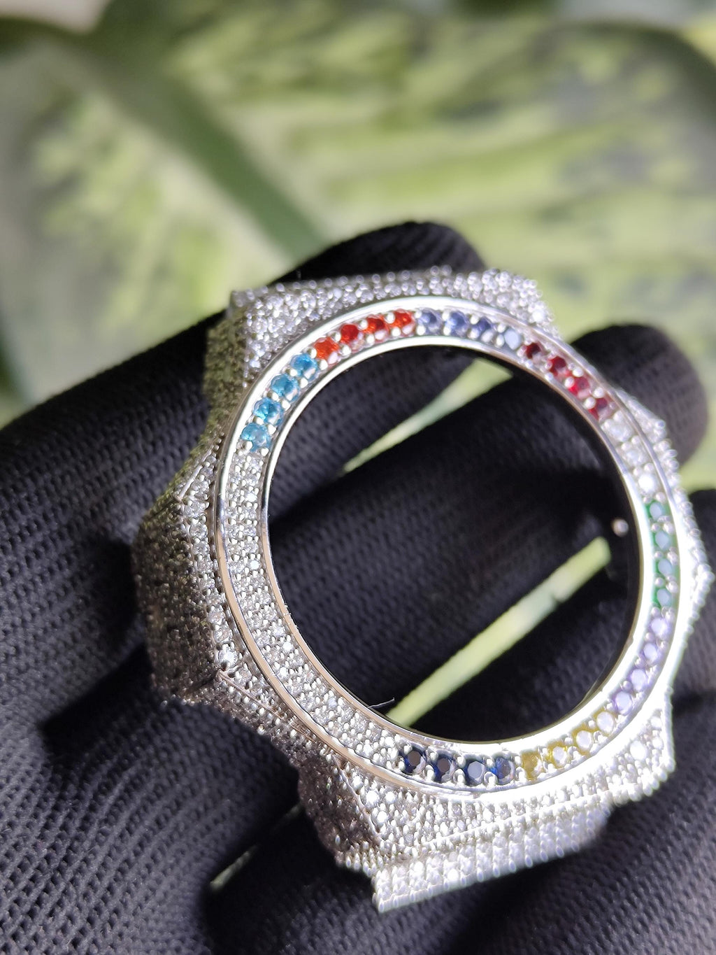 Custom Iced Out  G Shock GA2100 : VVS Moissanite, RAINBOW bezel by Silvoura