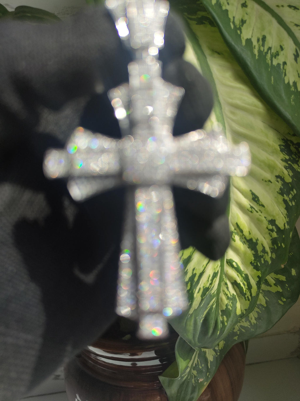 Iced Out Cross Moissanite Pendant : Hip Hop cross