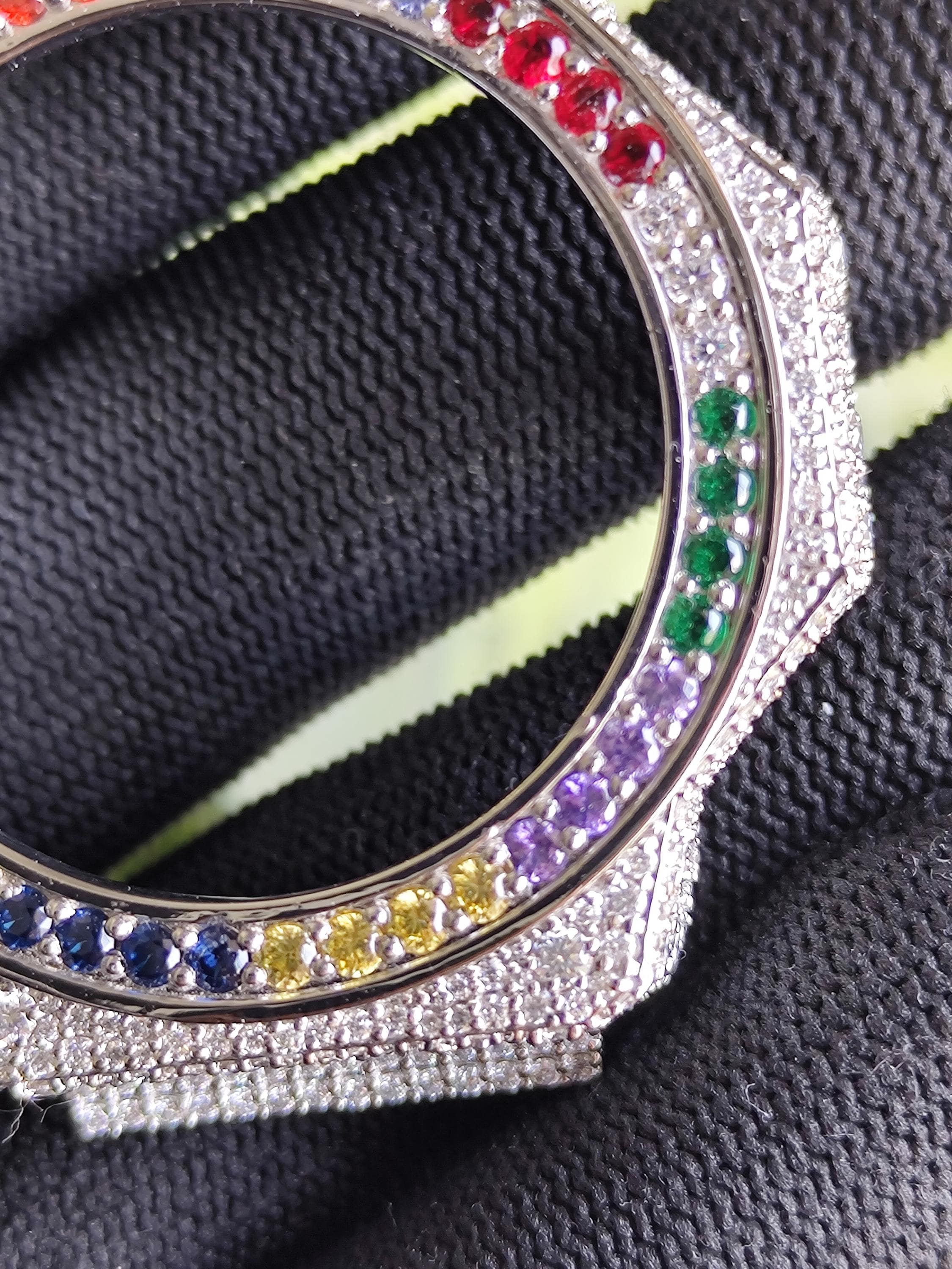 Custom Iced Out  G Shock GA2100 : VVS Moissanite, RAINBOW bezel by Silvoura
