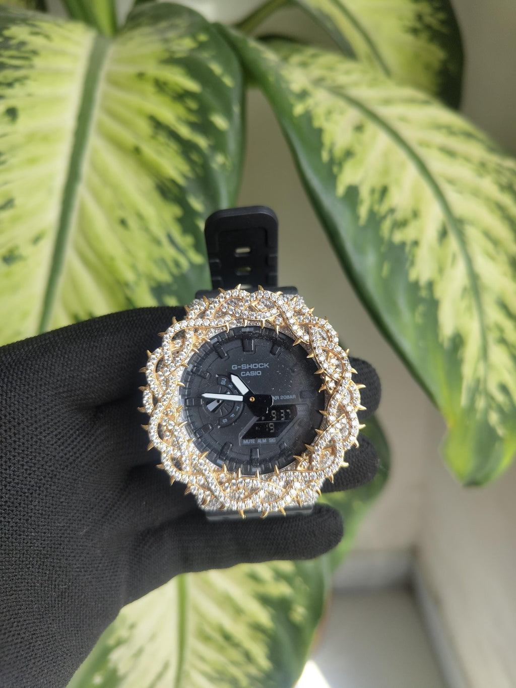 Custom Gold thorn Watch: VVS Moissanite full iced out Thorn Design by silvoura