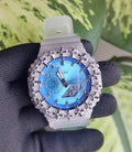 Custom Iced Out Watch: VVS Moissanite Cross Pattern Design by silvoura