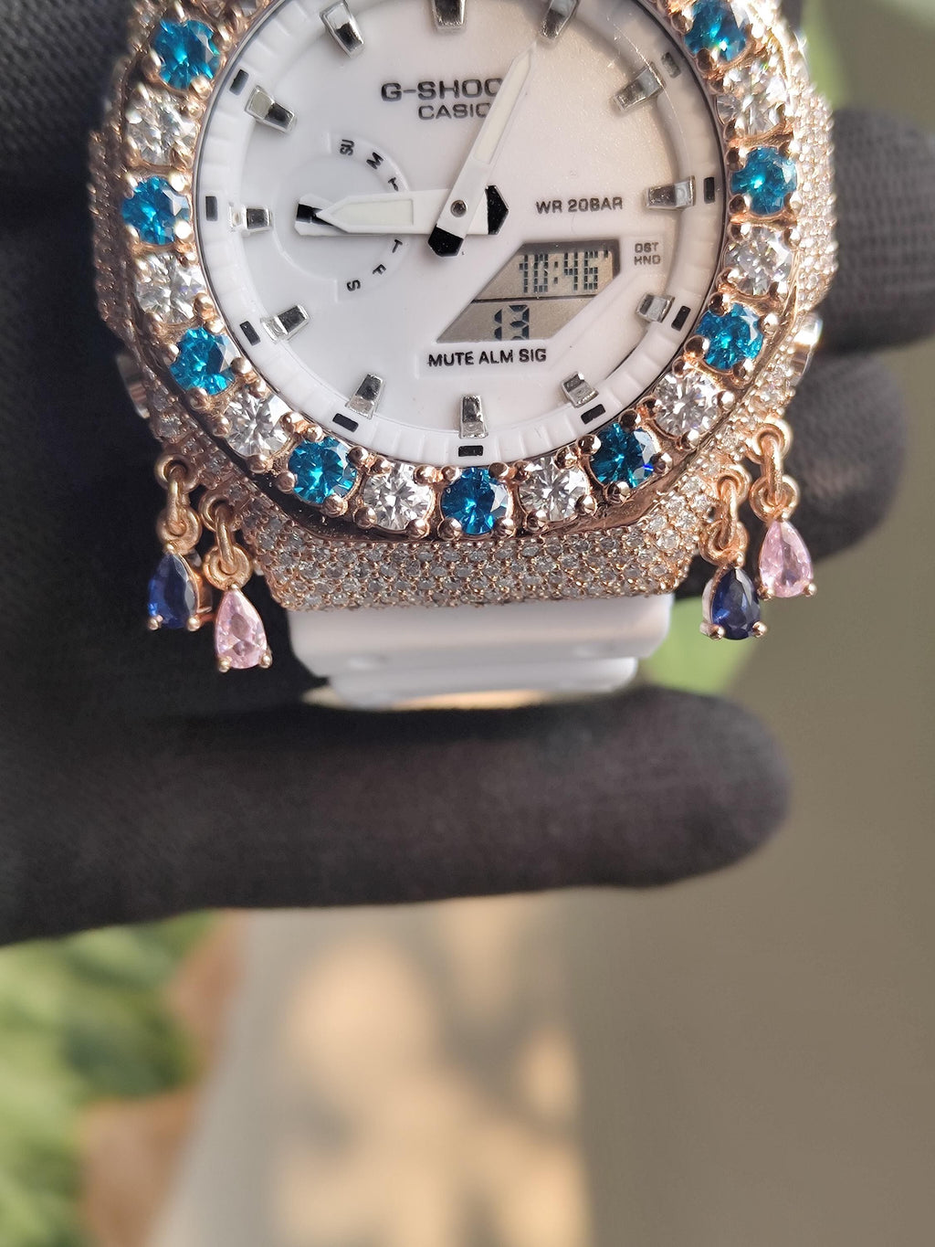 Custom Iced Out Butterfly Moissanite Watch