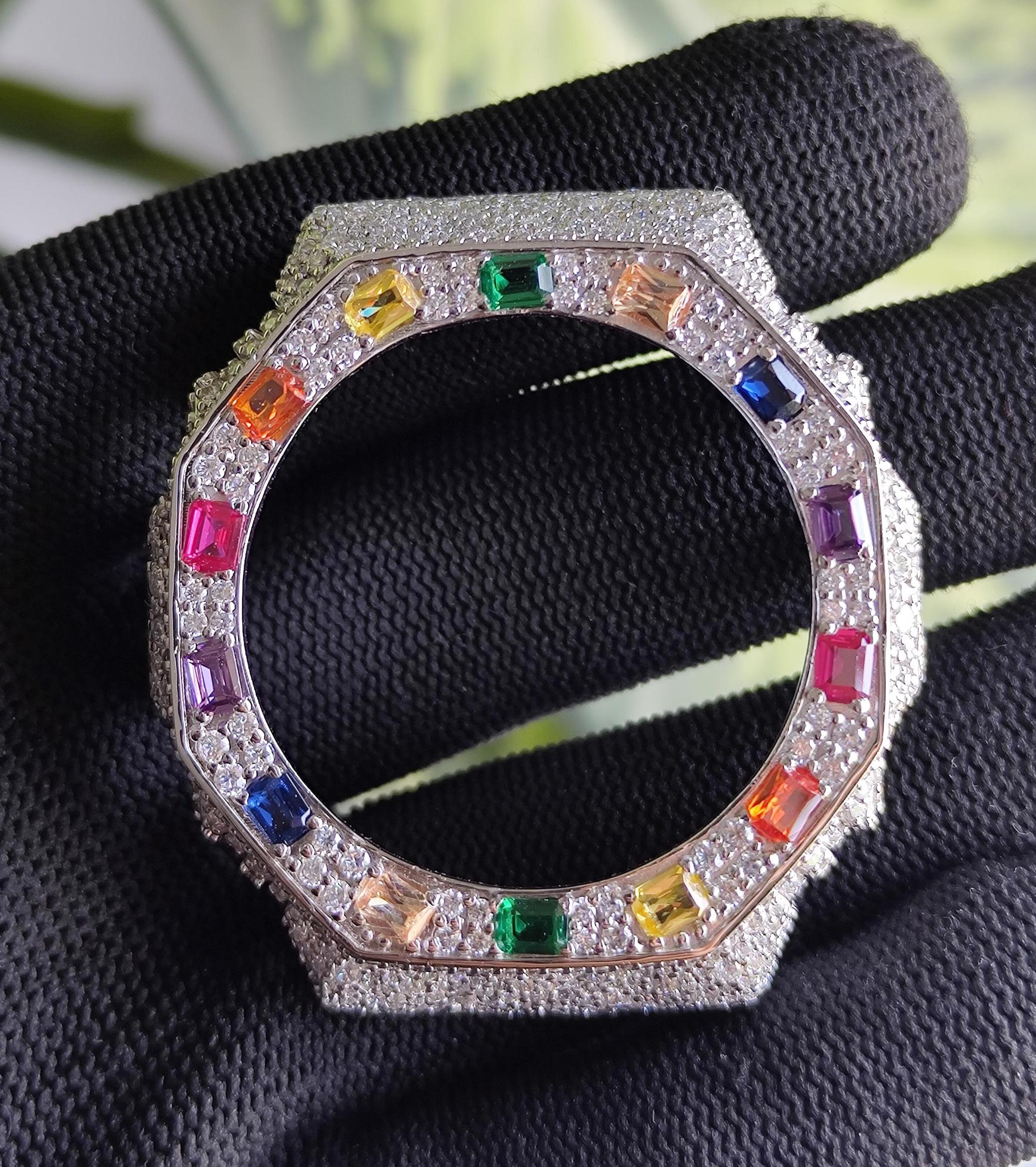 Custom Iced Out  G Shock GA2100 : VVS Moissanite, RAINBOW bezel by Silvoura