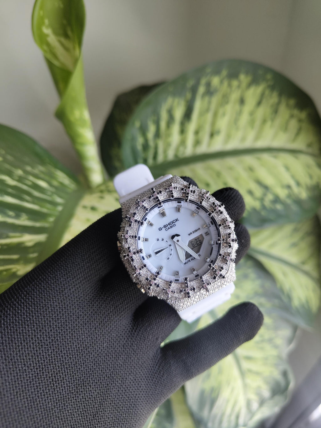 Custom Iced Out Watch: VVS Moissanite Cross Pattern Design by silvoura