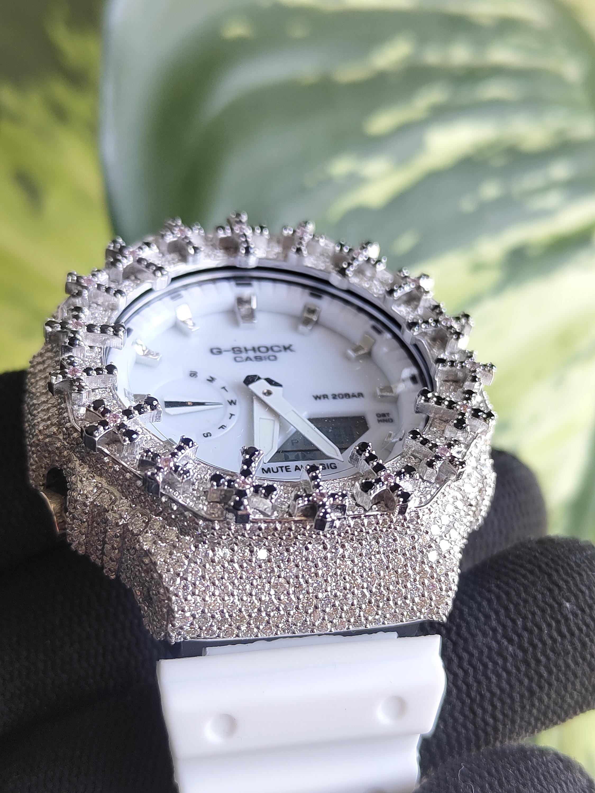 Custom Iced Out Watch: VVS Moissanite Cross Pattern Design by silvoura