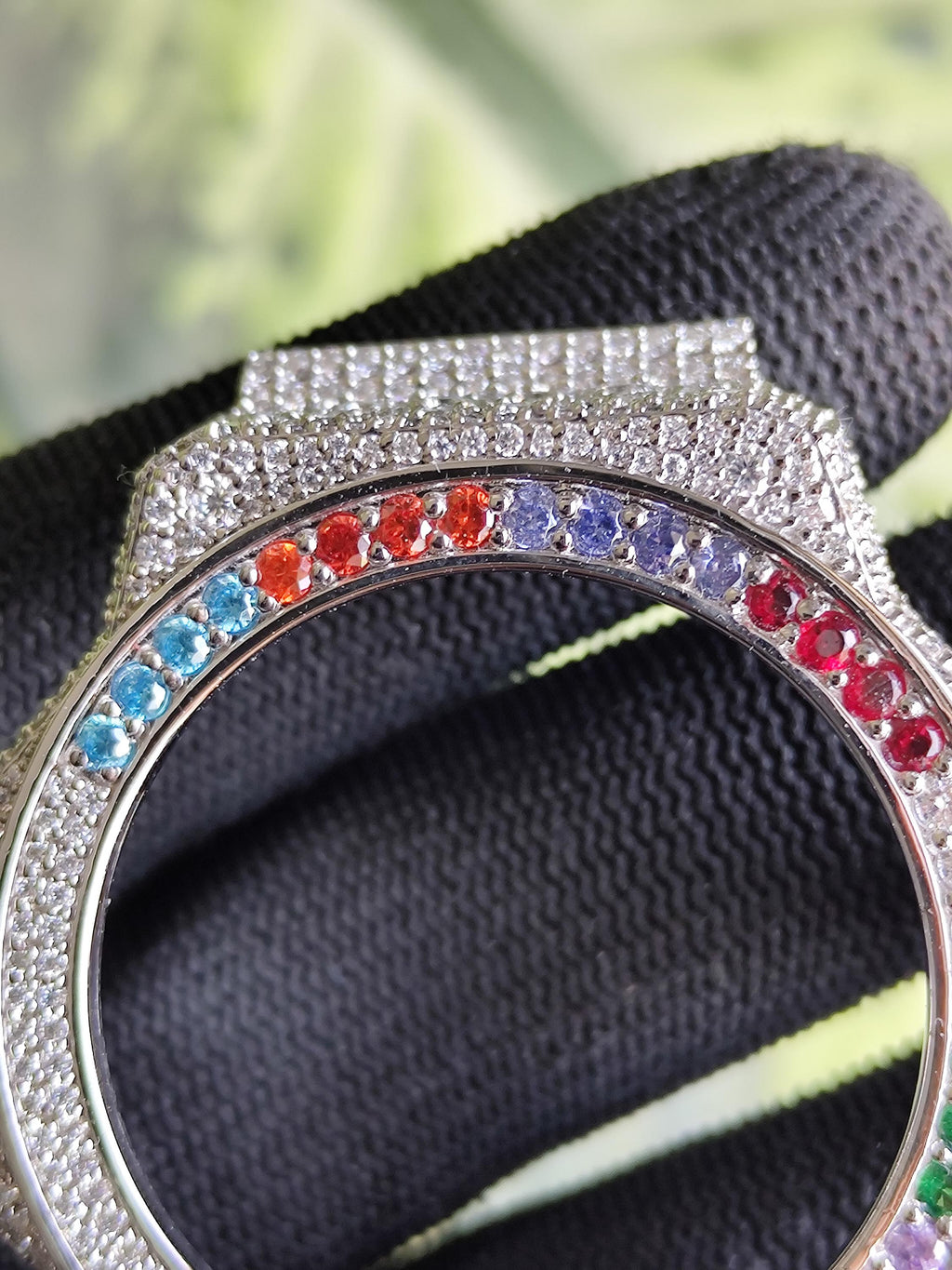 Custom Iced Out  G Shock GA2100 : VVS Moissanite, RAINBOW bezel by Silvoura