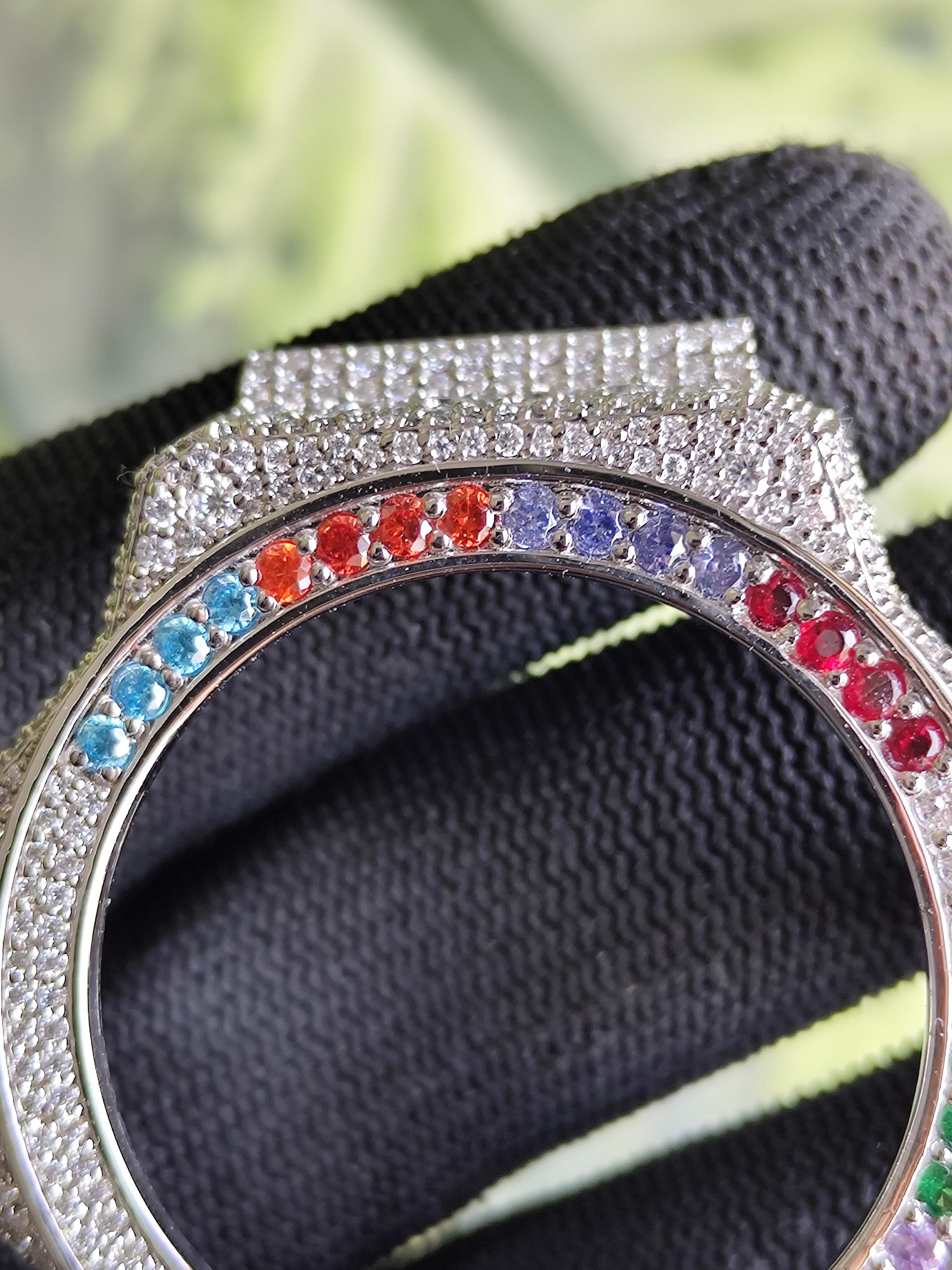 Custom Iced Out  G Shock GA2100 : VVS Moissanite, RAINBOW bezel by Silvoura