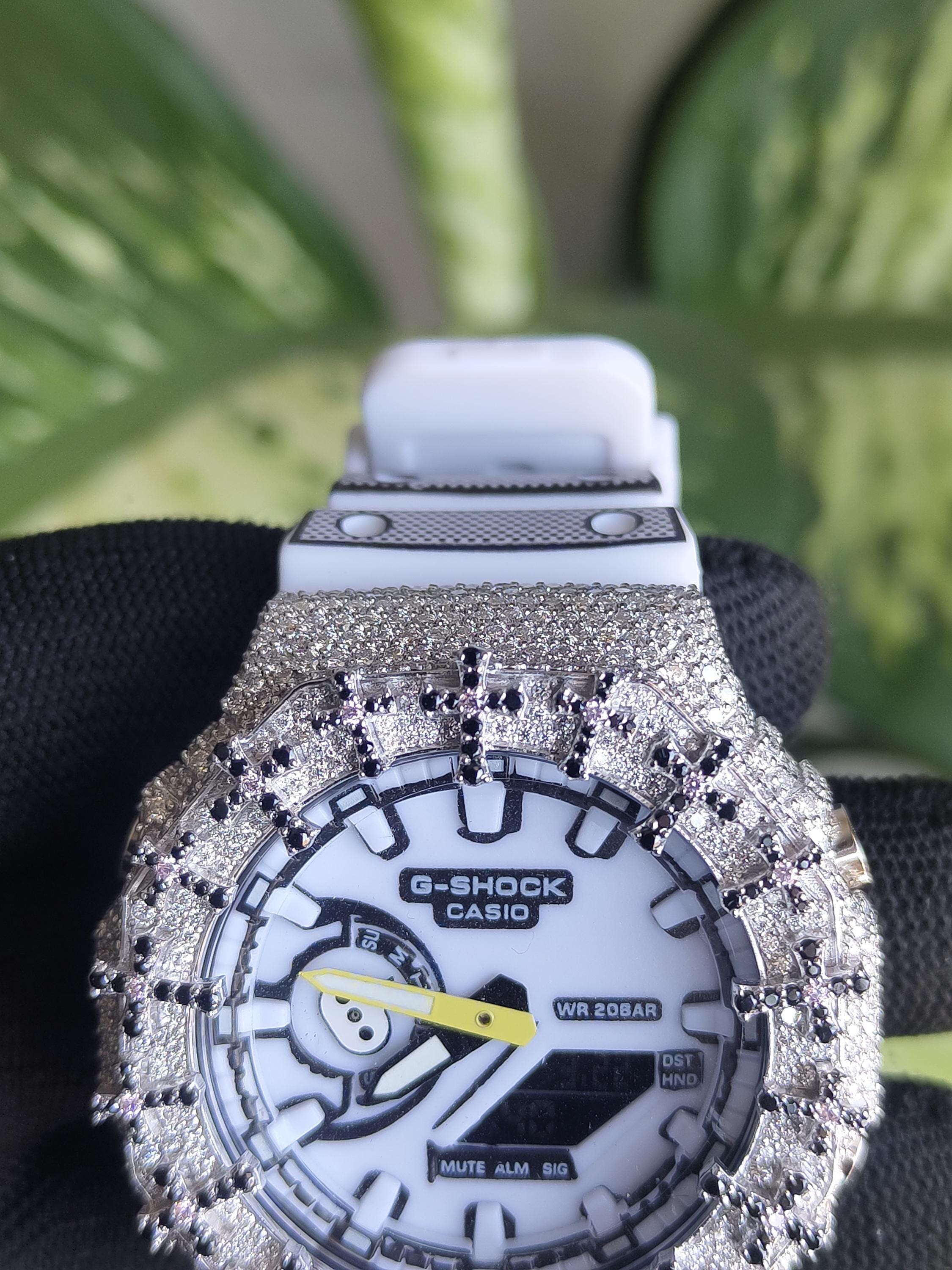 Custom Iced Out Watch: VVS Moissanite Cross Pattern Design by silvoura