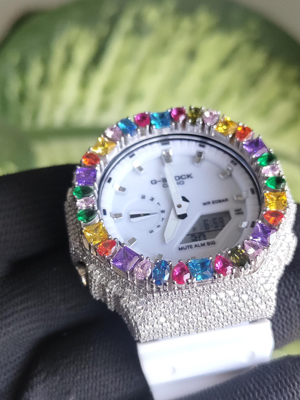Custom Iced Out Watch: Multicolor Gemstone Luxury Watch Design by silvoura