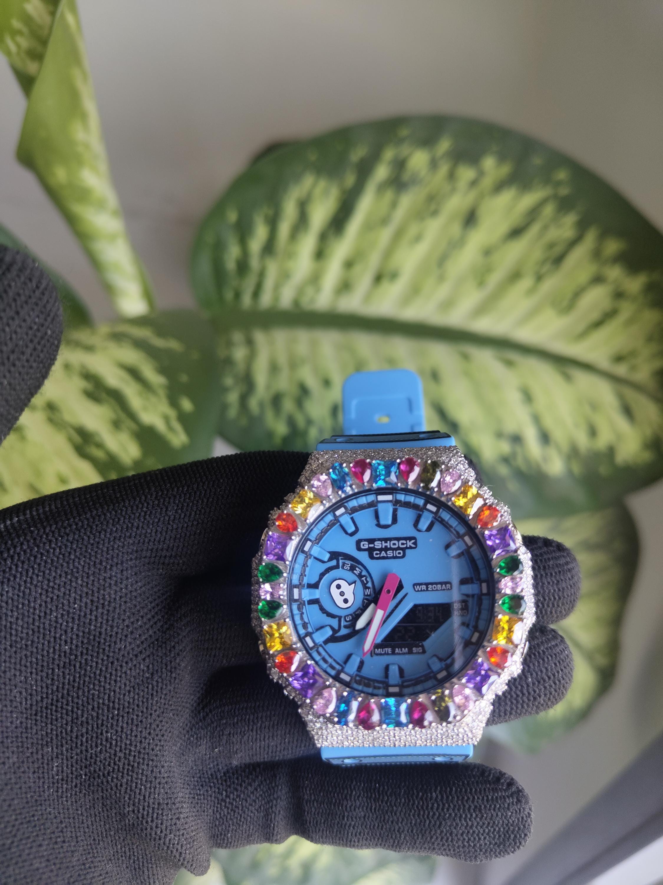 Custom Iced Out Watch: Multicolor Gemstone Luxury Watch Design by silvoura