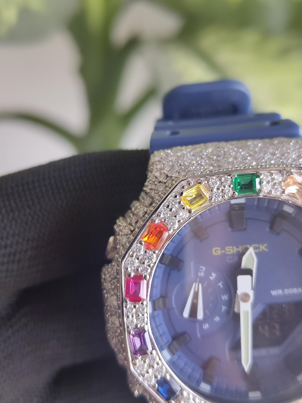 Custom Iced Out Watch: VVS Moissanite, Rainbow Dial by Silvoura