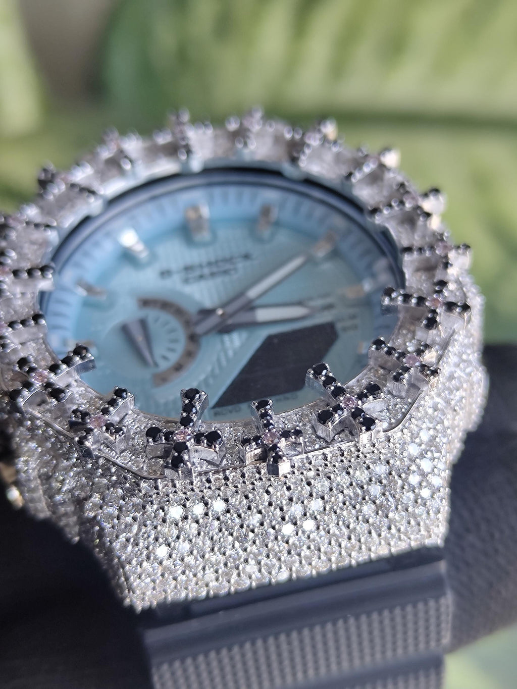 Custom Iced Out Watch: VVS Moissanite Cross Pattern Design by silvoura