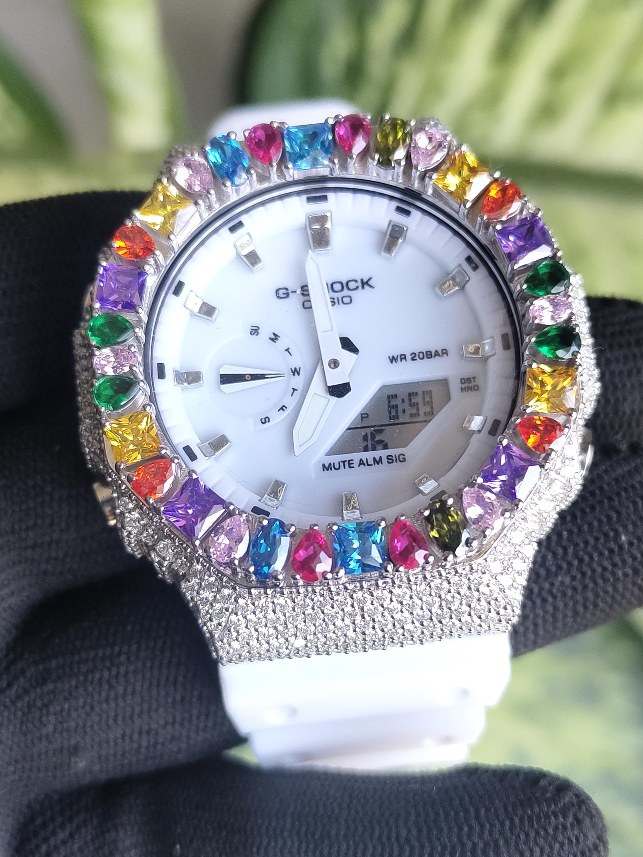 Custom Iced Out Watch: Multicolor Gemstone Luxury Watch Design by silvoura