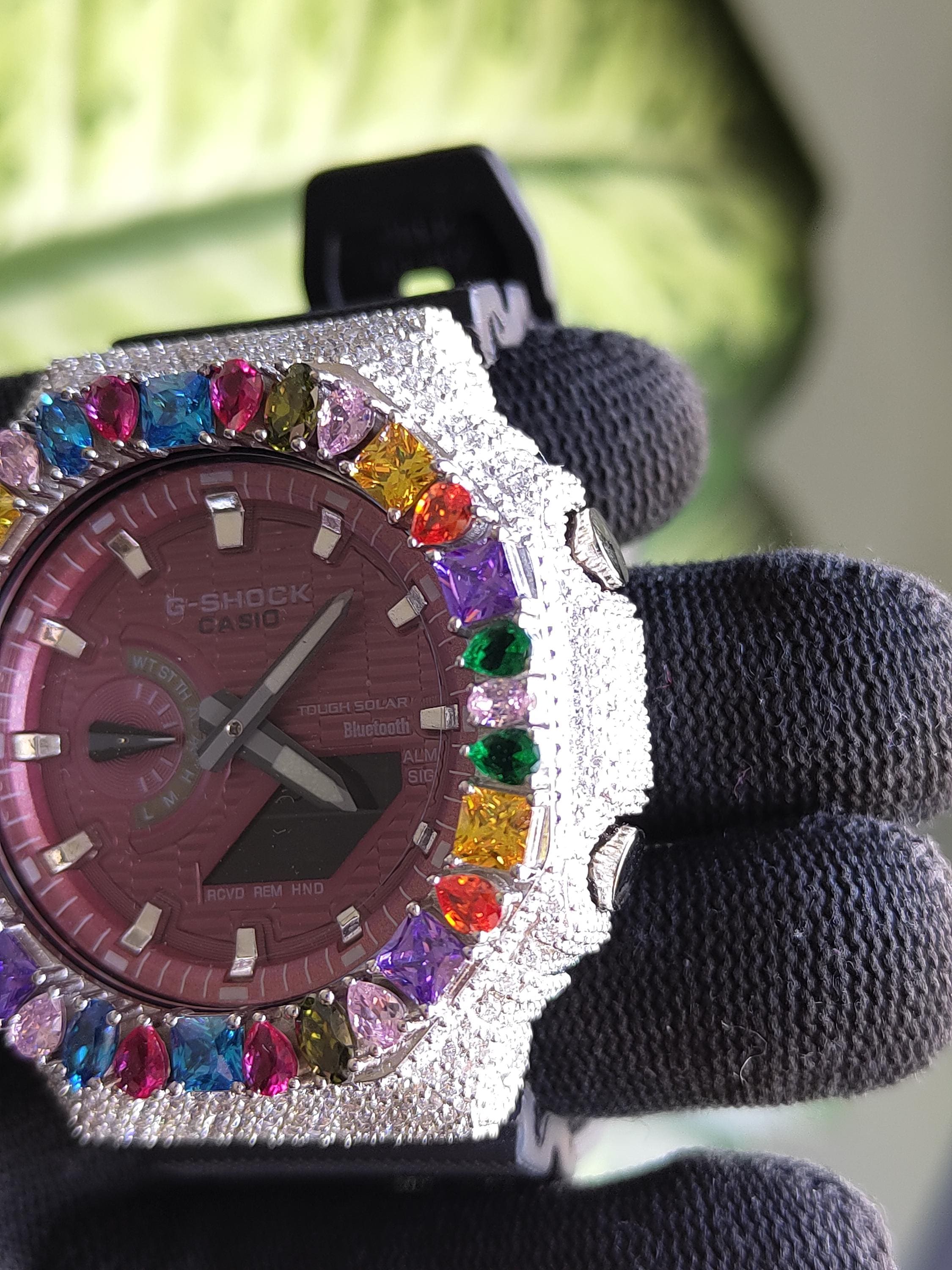 Custom Iced Out Watch: Multicolor Gemstone Luxury Watch Design by silvoura