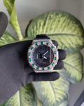 Custom Iced Out Watch: VVS Moissanite, GREEN Dial by Silvoura