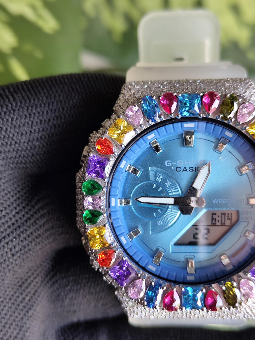 Custom Iced Out Watch: Multicolor Gemstone Luxury Watch Design by silvoura