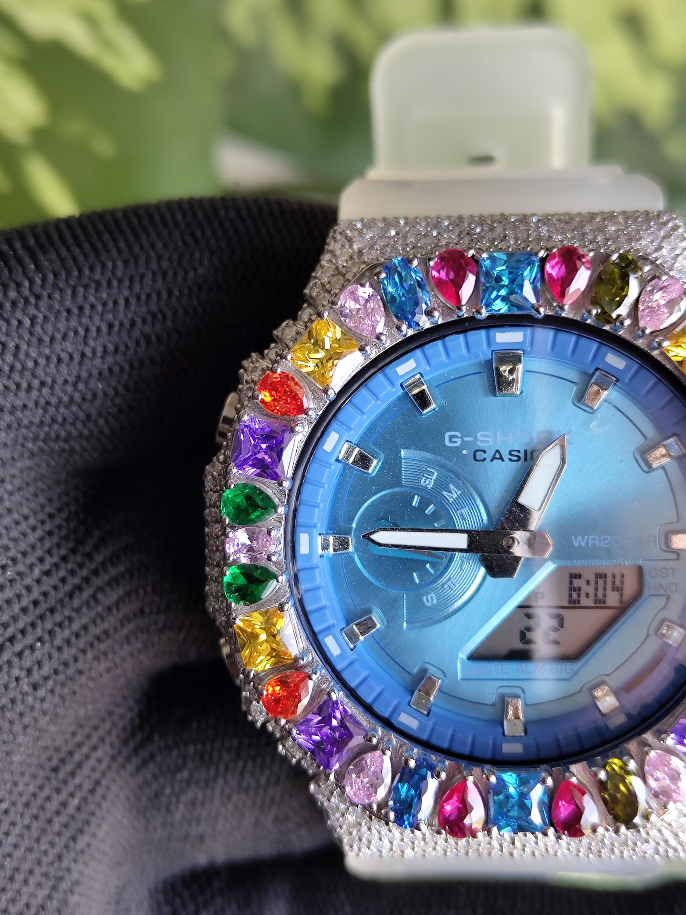 Custom Iced Out Watch: Multicolor Gemstone Luxury Watch Design by silvoura