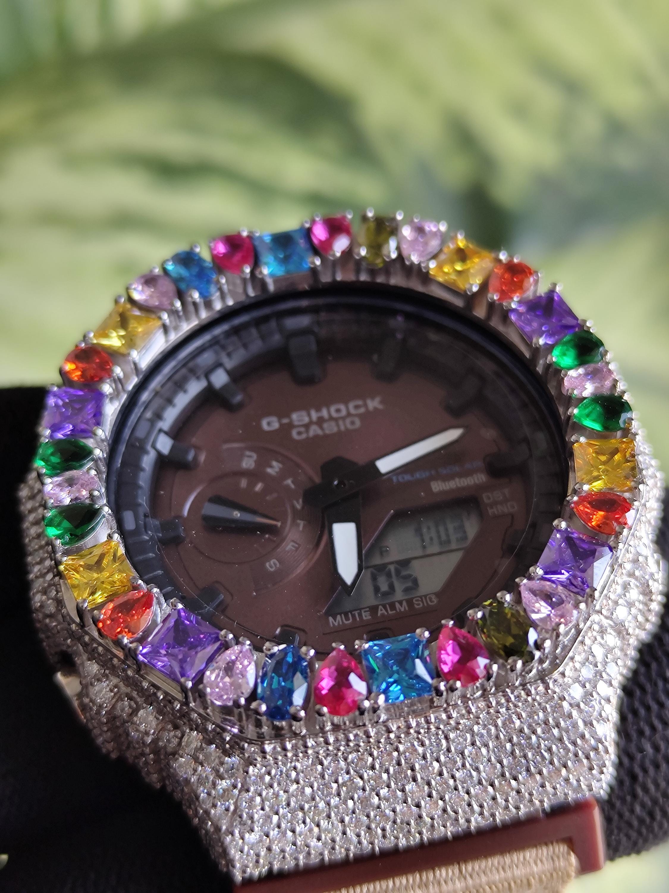Custom Iced Out Watch: Multicolor Gemstone Luxury Watch Design by silvoura