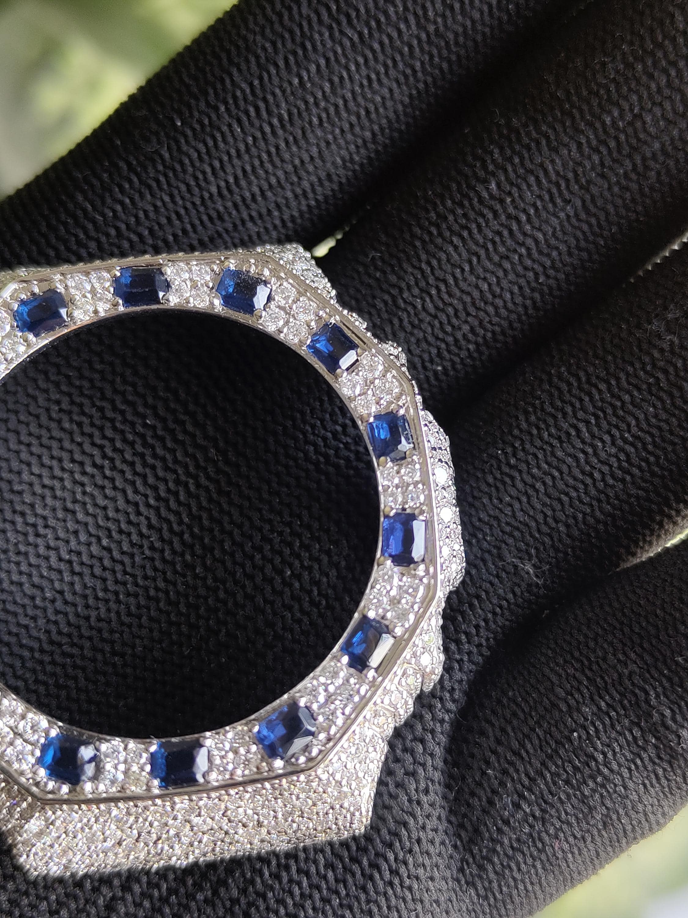 Custom Iced Out  G Shock GA2100 : VVS Moissanite, Blue bezel by Silvoura