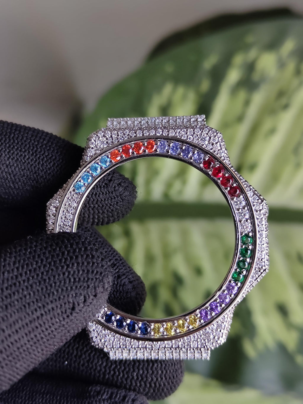 Custom Iced Out  G Shock GA2100 : VVS Moissanite, RAINBOW bezel by Silvoura